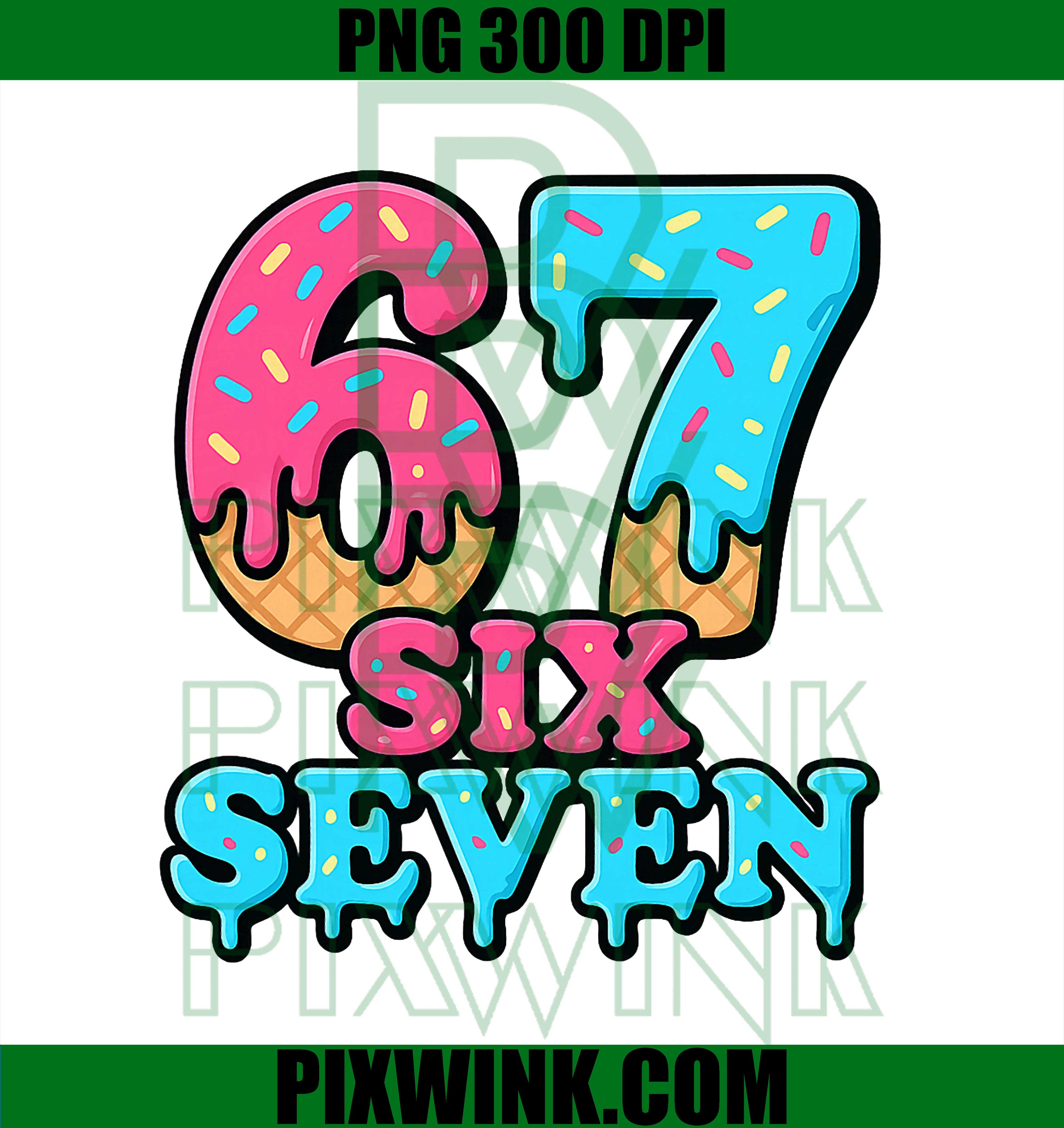 Baseball Drip Number 67 Player or 67th Birthday PNG