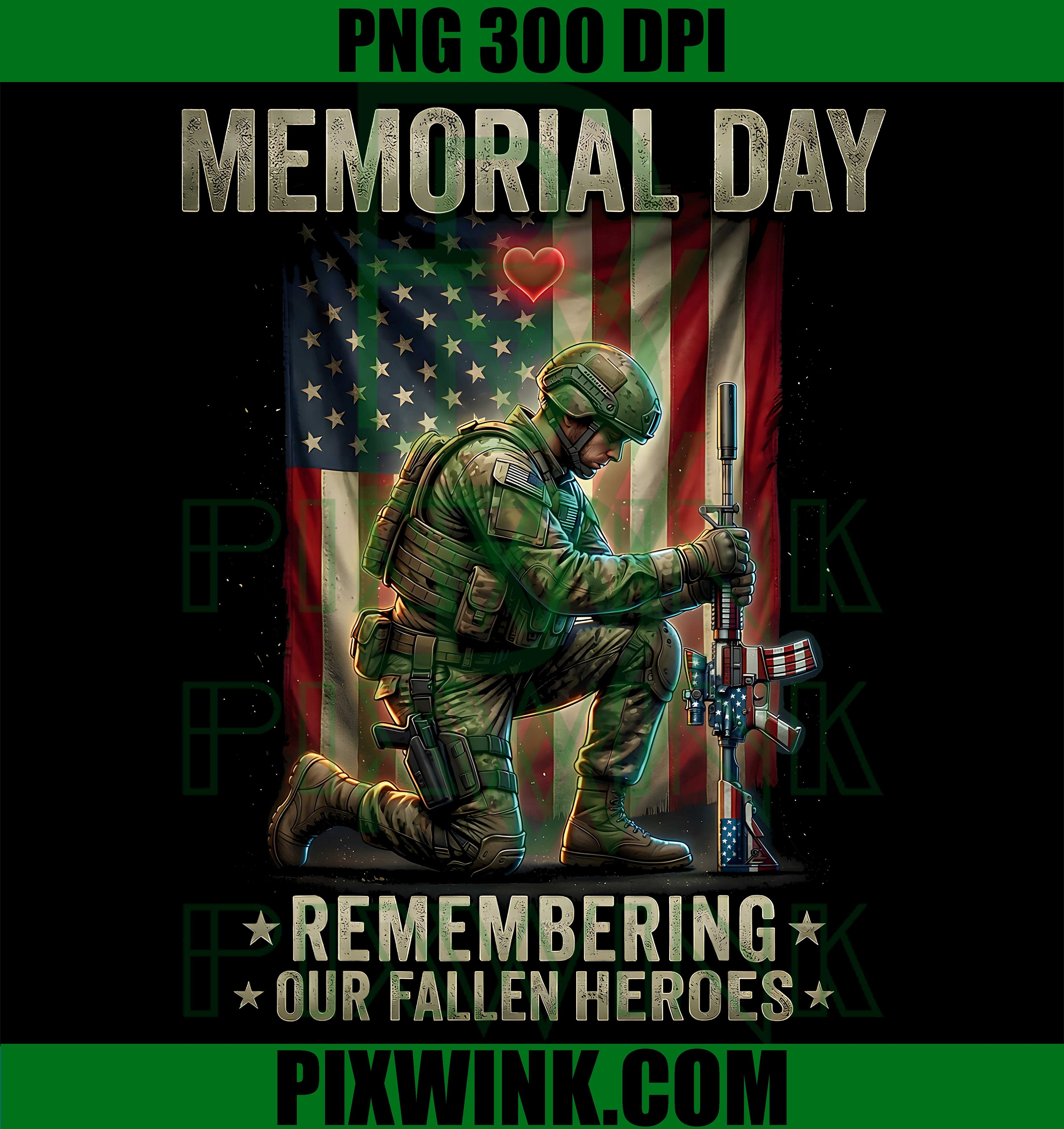 Memorial Day Fallen Heroes Honor PNG, Military Tribute Remembrance PNG