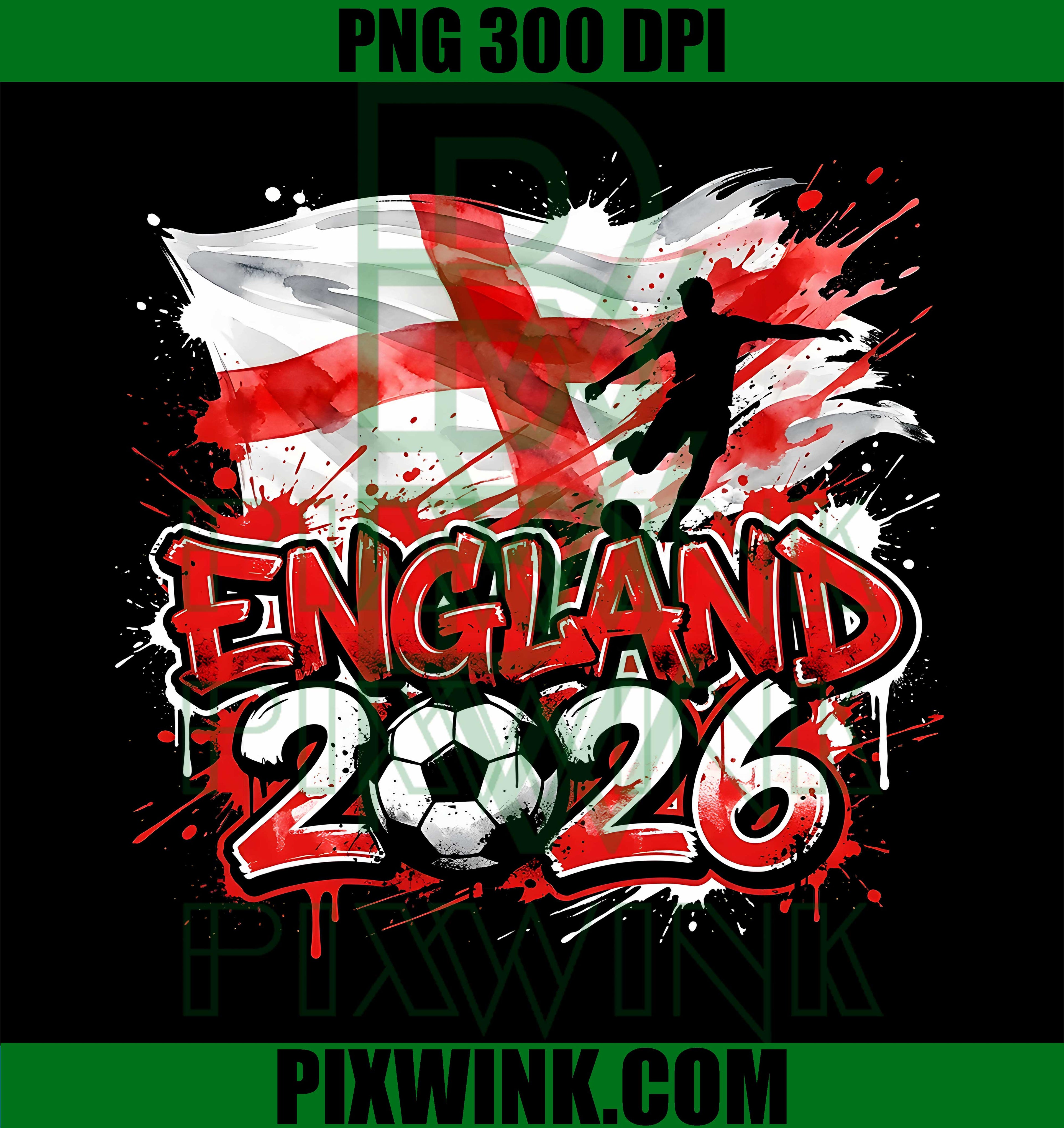 England ENG 26 Fan Colorful Paint Splash Flag PNG, England Patriotic Football Design PNG
