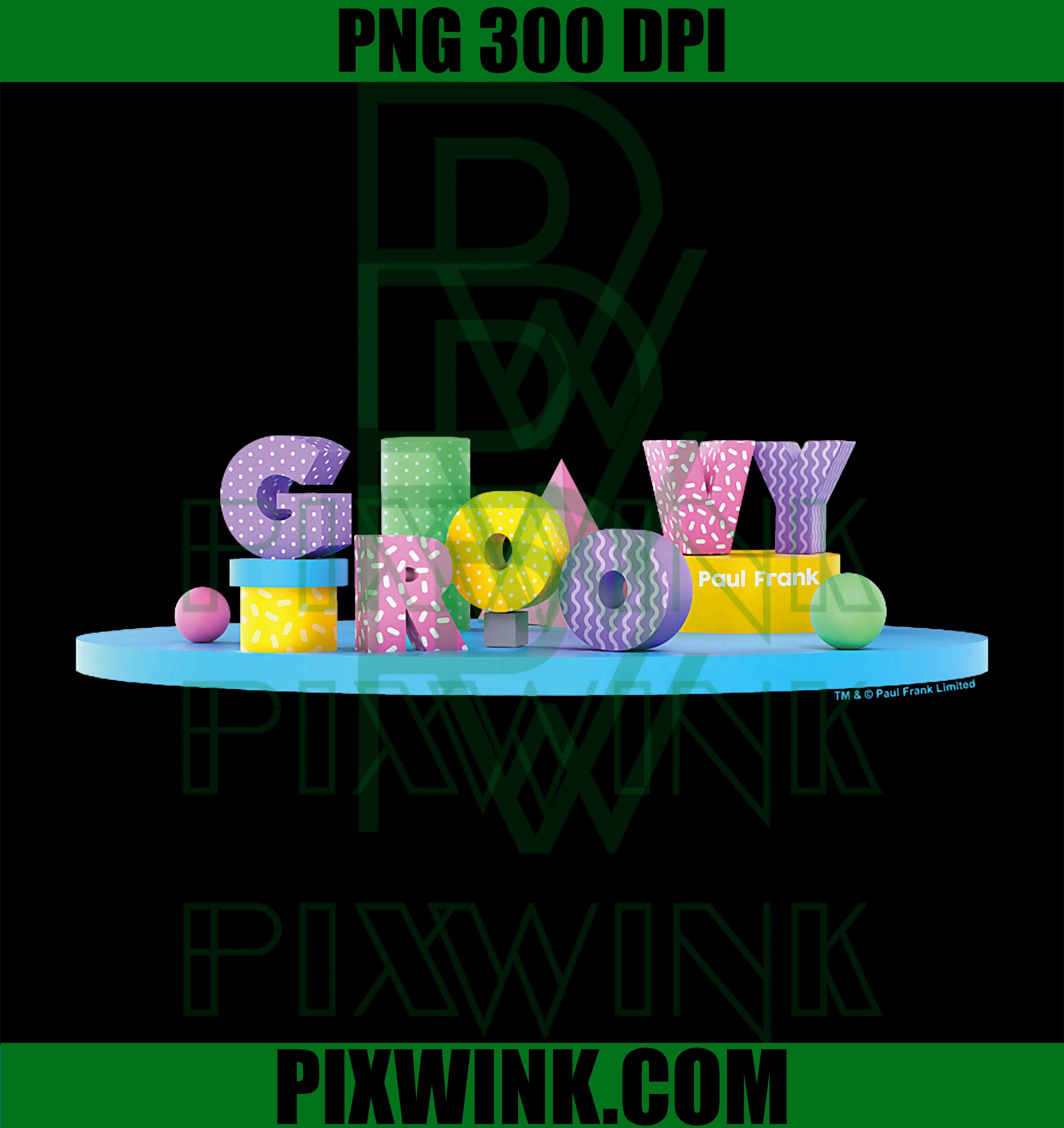 Paul Frank Logo PNG, Bubble Text Graphic PNG, Retro Streetwear Design PNG