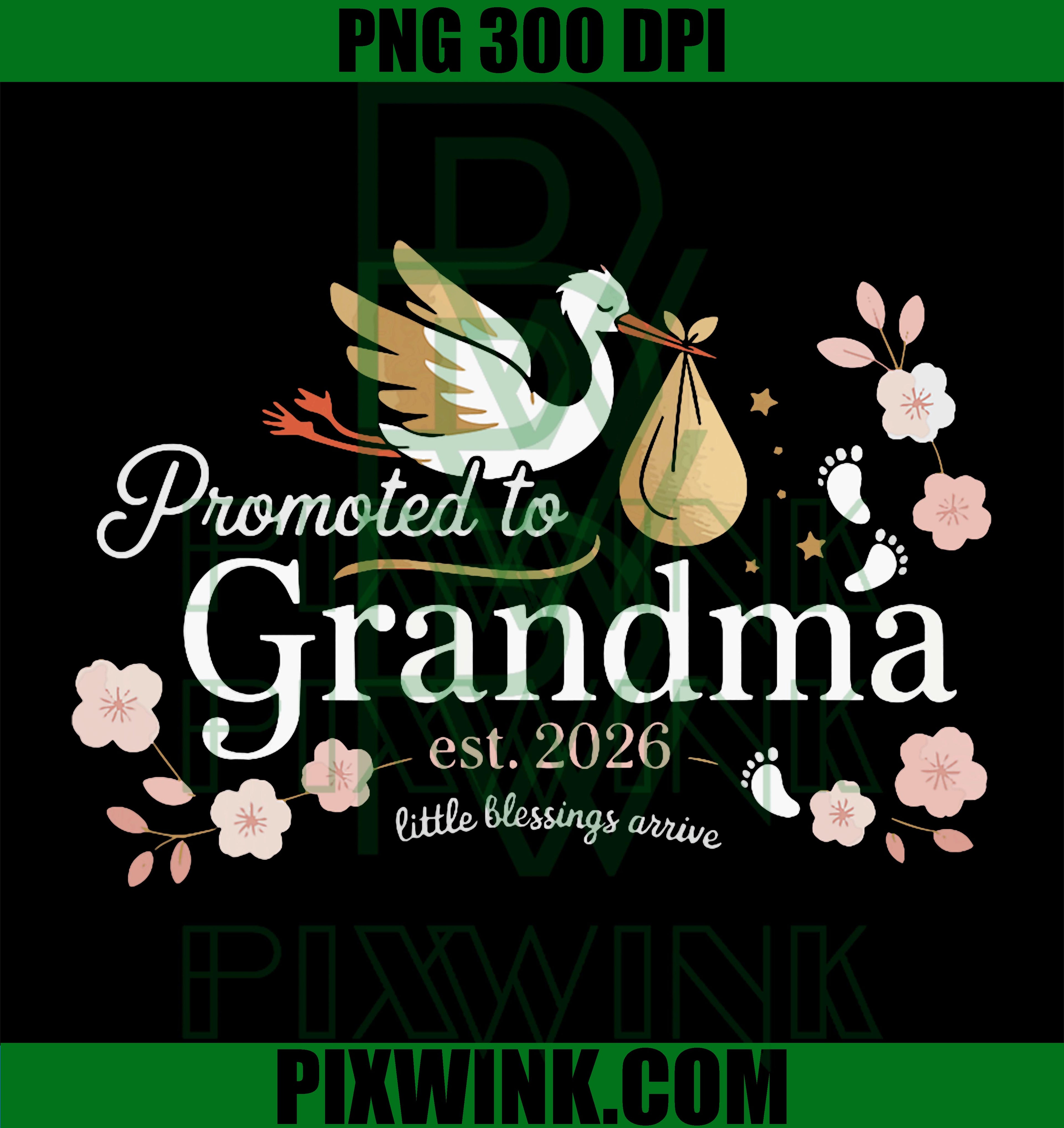 Promoted to Grandma 2026 PNG