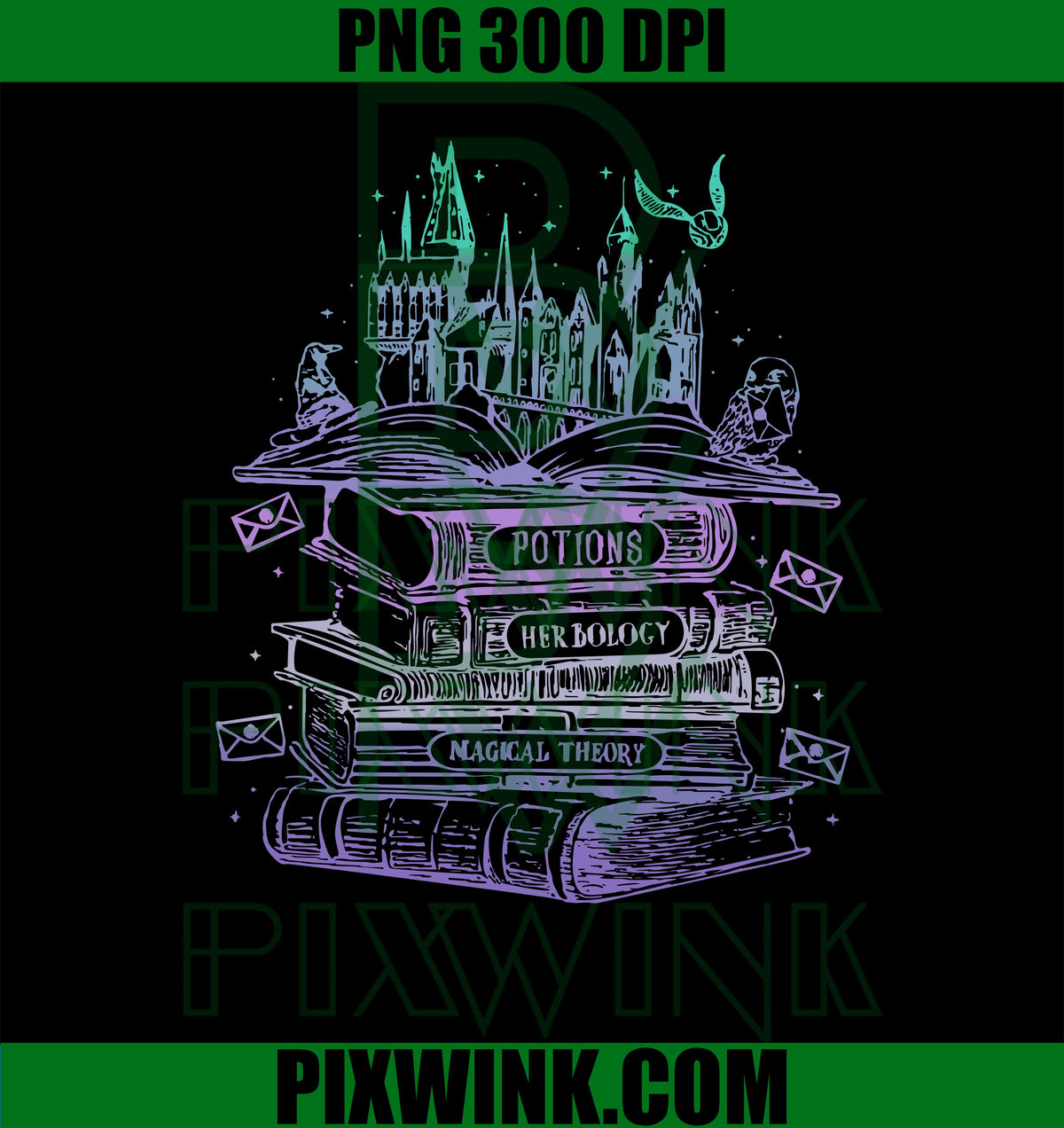 Vintage Hogwarts PNG, Harry Potter Wizard PNG, Castle Book Art PNG