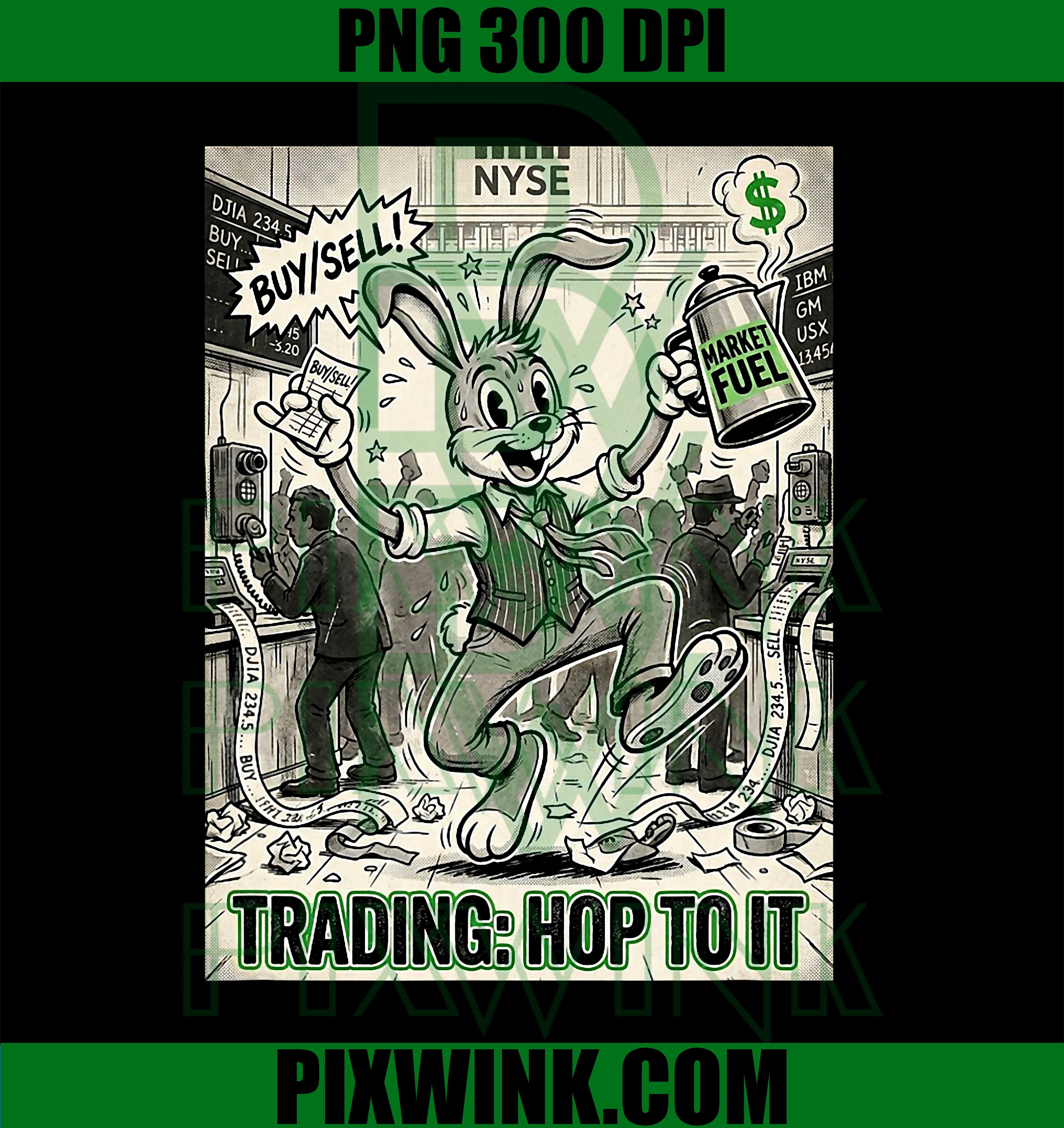 Trading Hop To PNG, Vintage Stock Market PNG, Day Trader Cartoon PNG