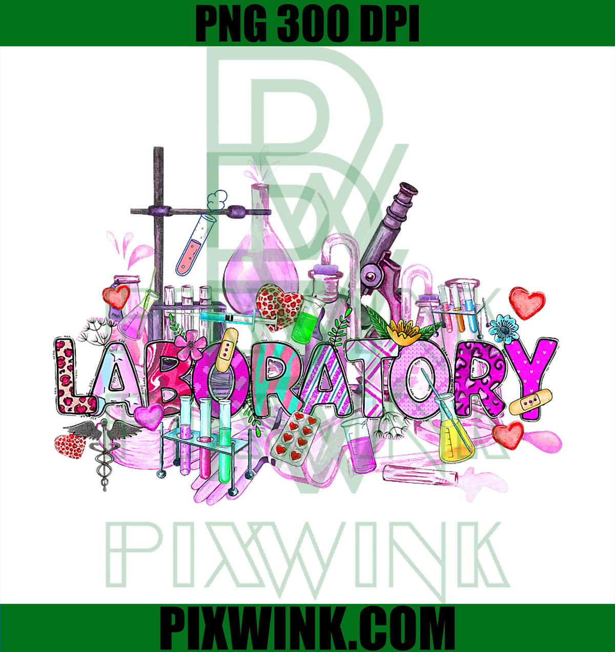 Retro Laboratory Valentine PNG, Lab Technologist Science PNG