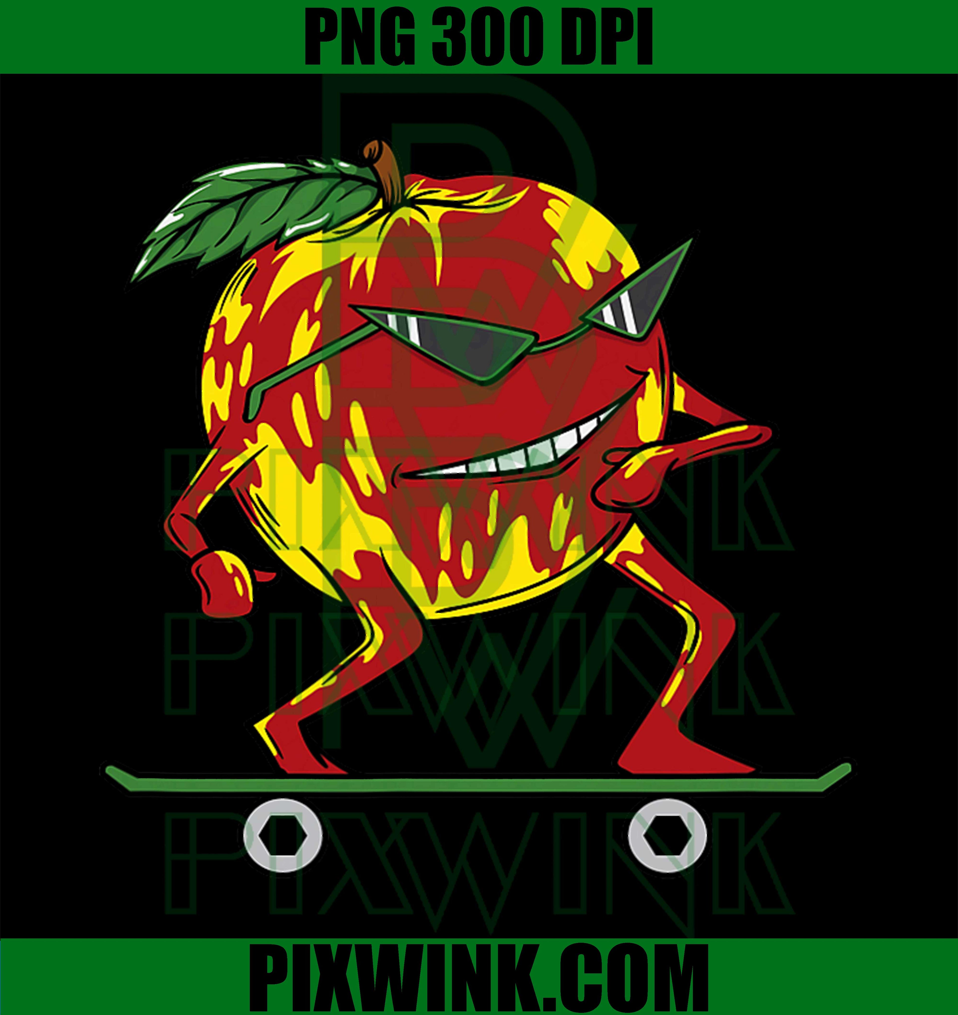 Peach Skateboard PNG, Cute Fruit Skater PNG, Fun Cartoon Design PNG