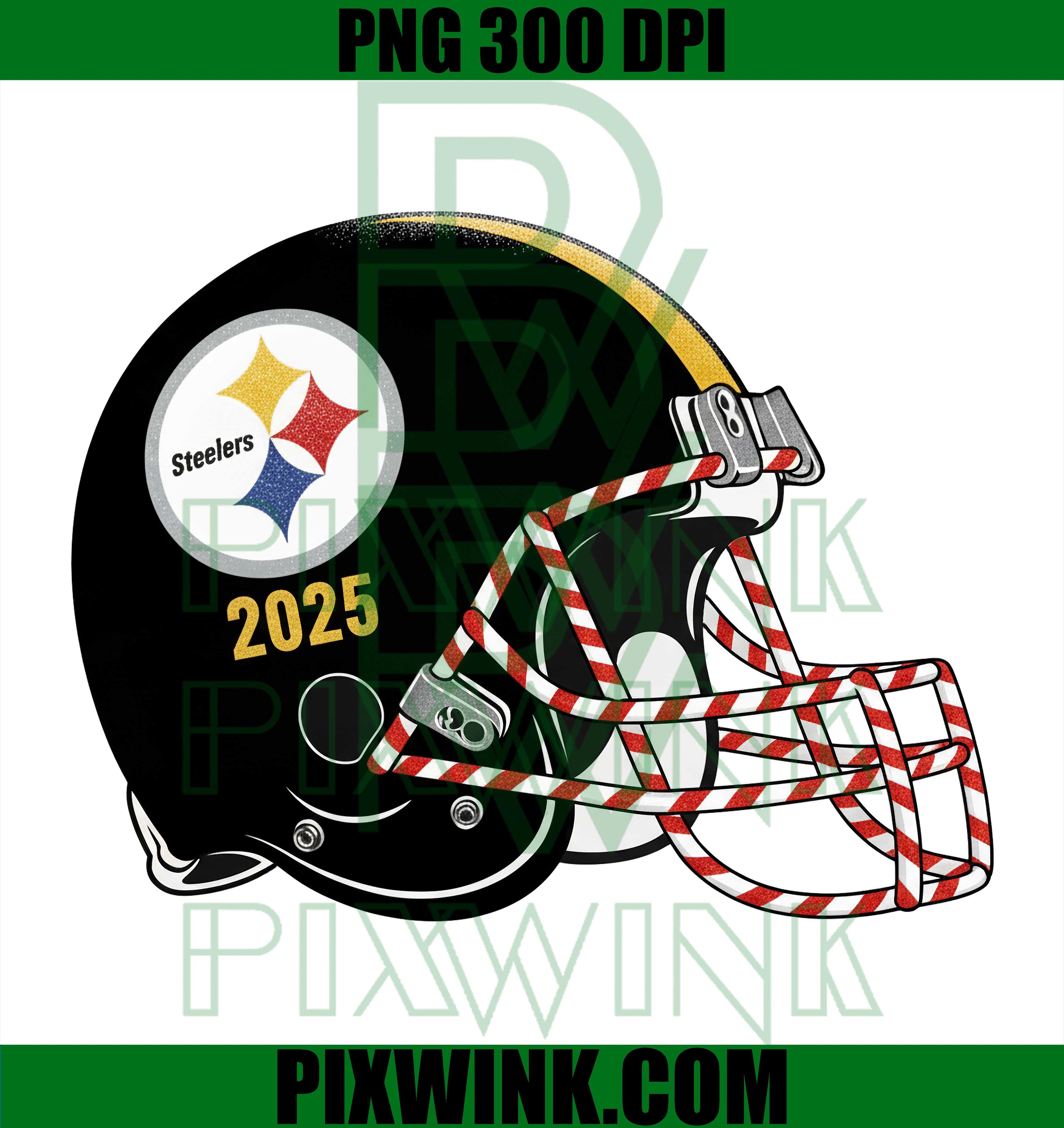 Pittsburgh Steelers Christmas Football Helmet PNG, 2025 Holiday Design PNG