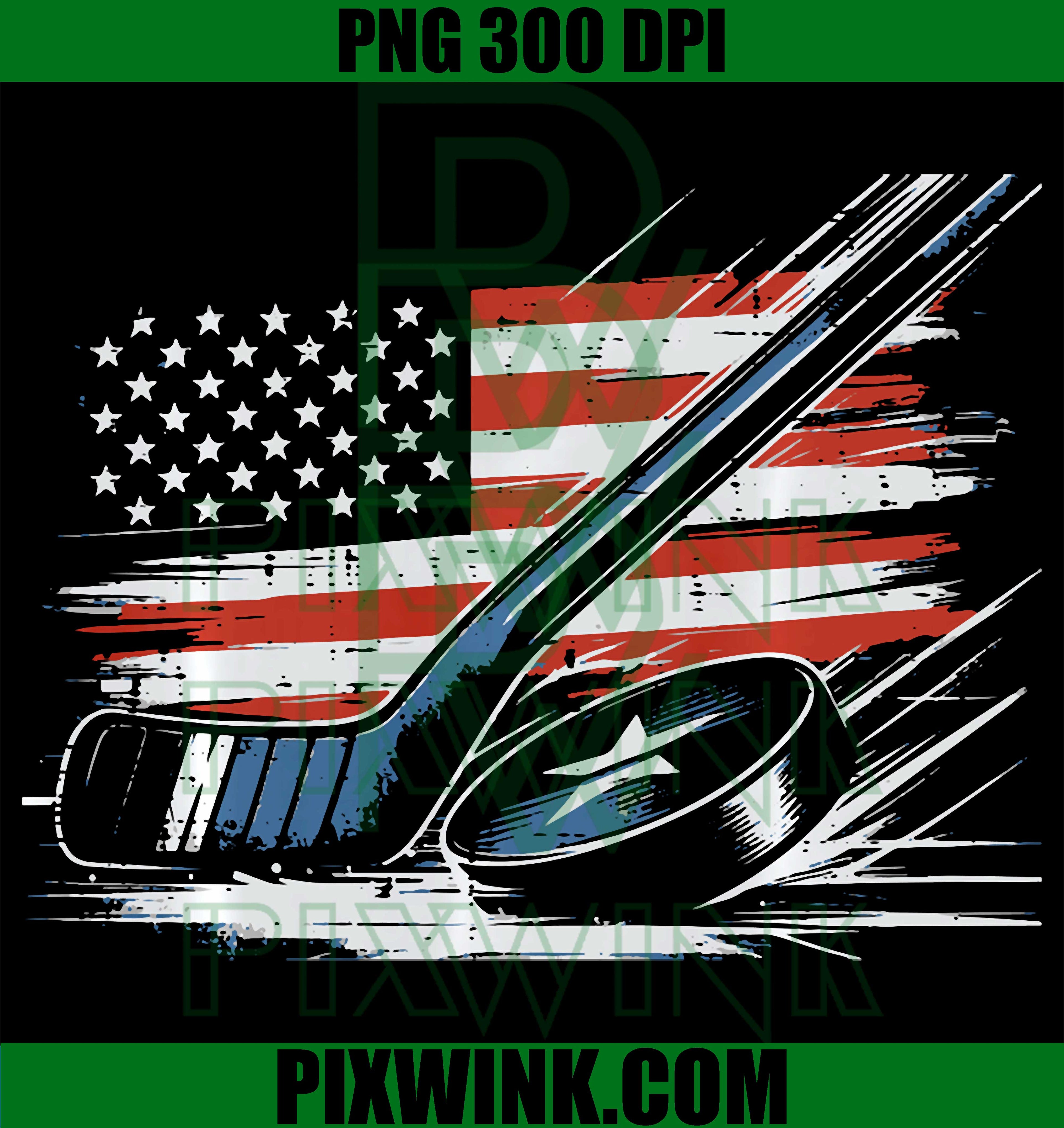 4th July Hockey PNG, Ice Hockey USA Flag Patriotic PNG