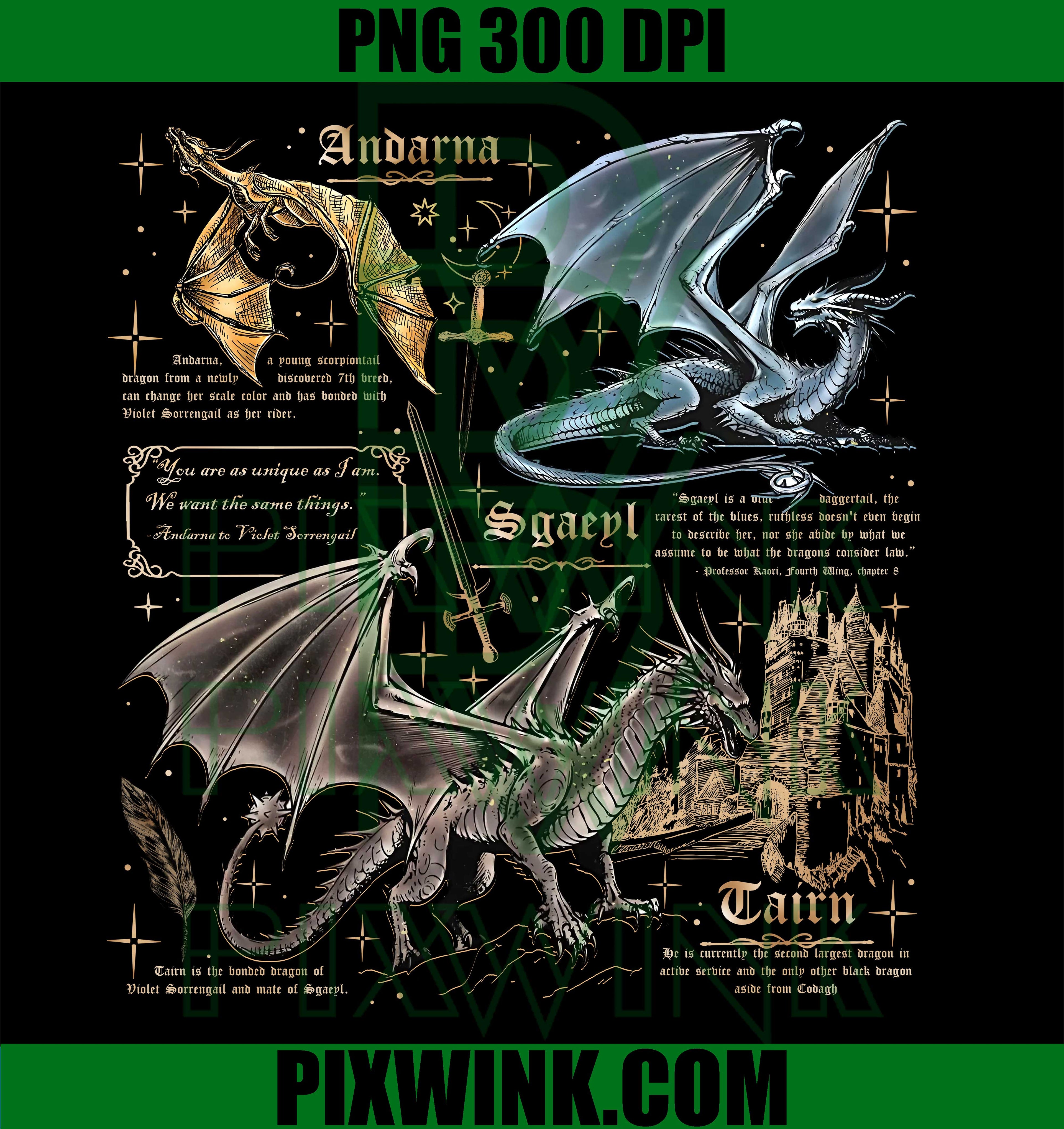 Basgiath War College PNG, Dragon Rider PNG, Tairn Andarna PNG, Fourth Wing PNG