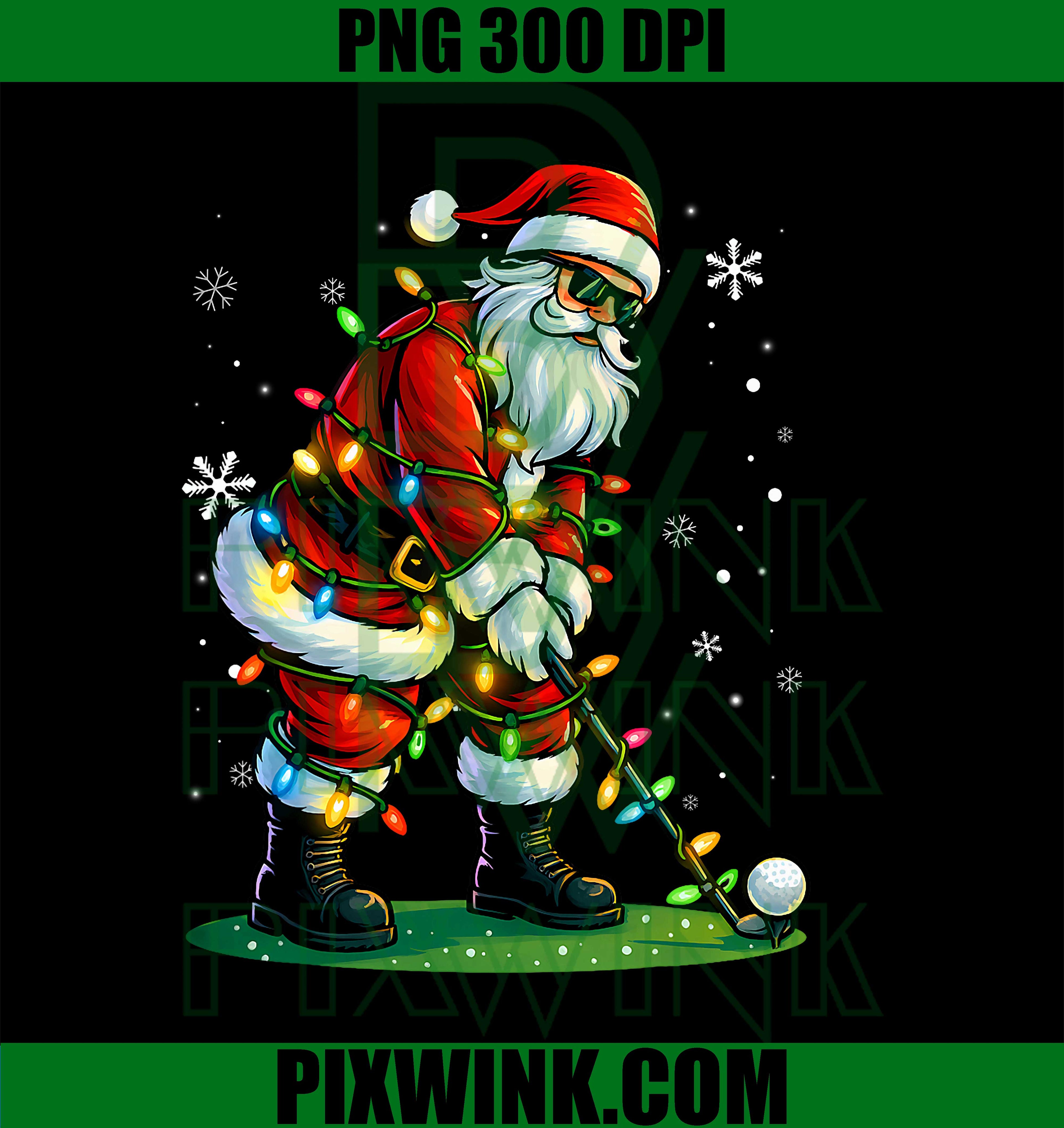 Christmas Golf Santa, Golfer Xmas, Funny Christmas Golfing PNG