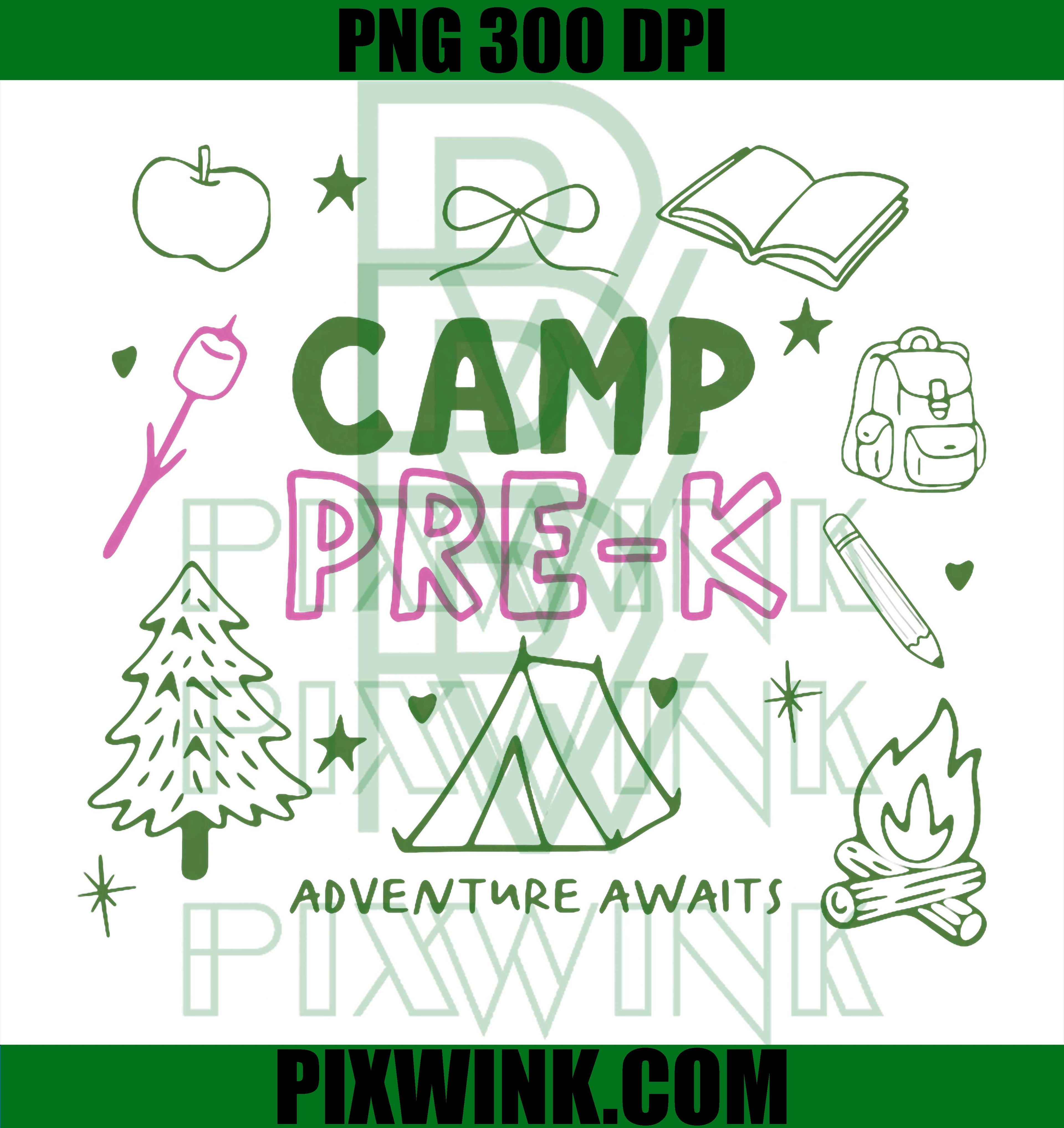 Camp Pre-K PNG, Teacher Camper PNG, Adventure Awaits PNG