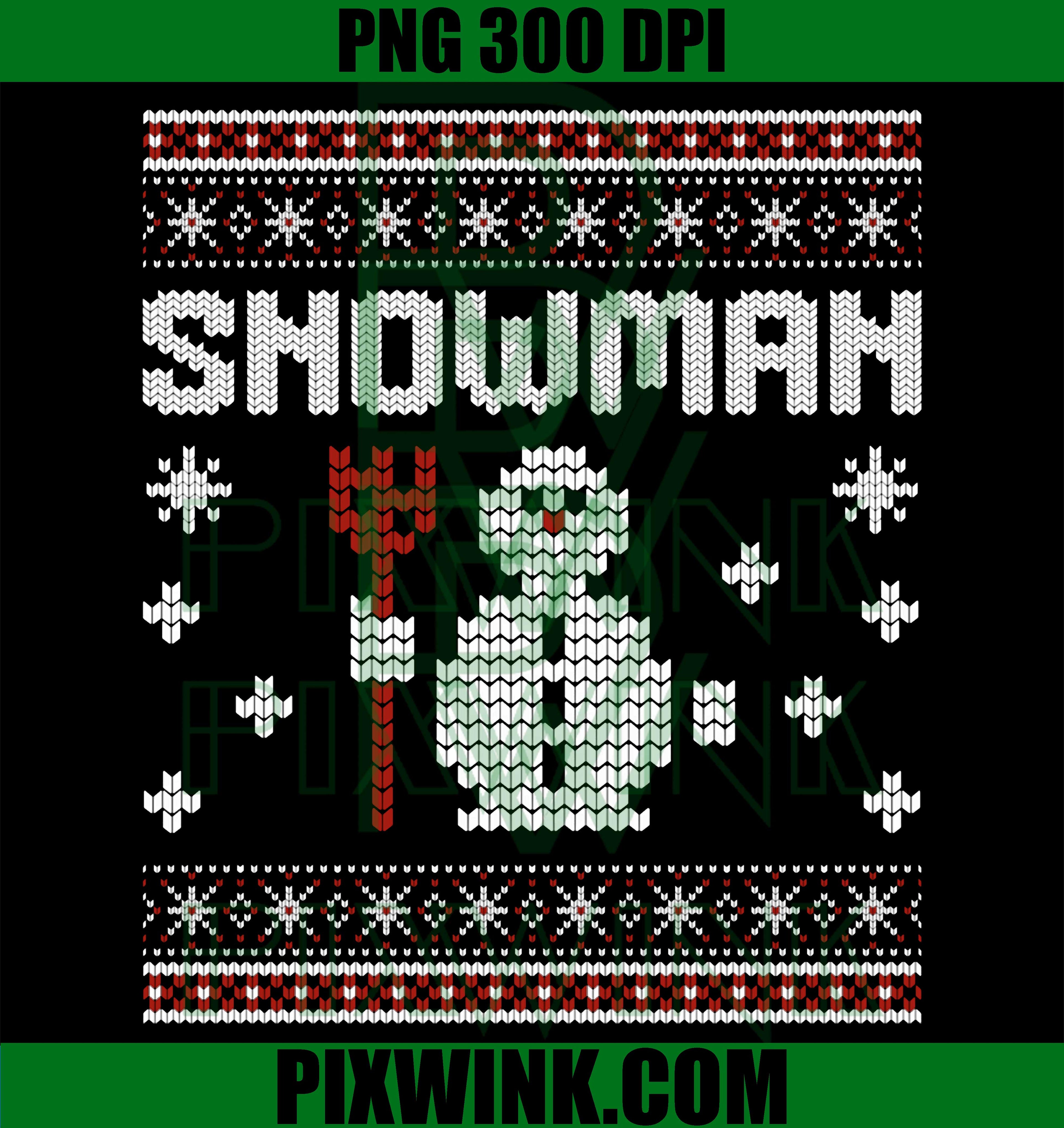 Funny Snowman and Snow Blower Couple Matching Christmas Ugly PNG