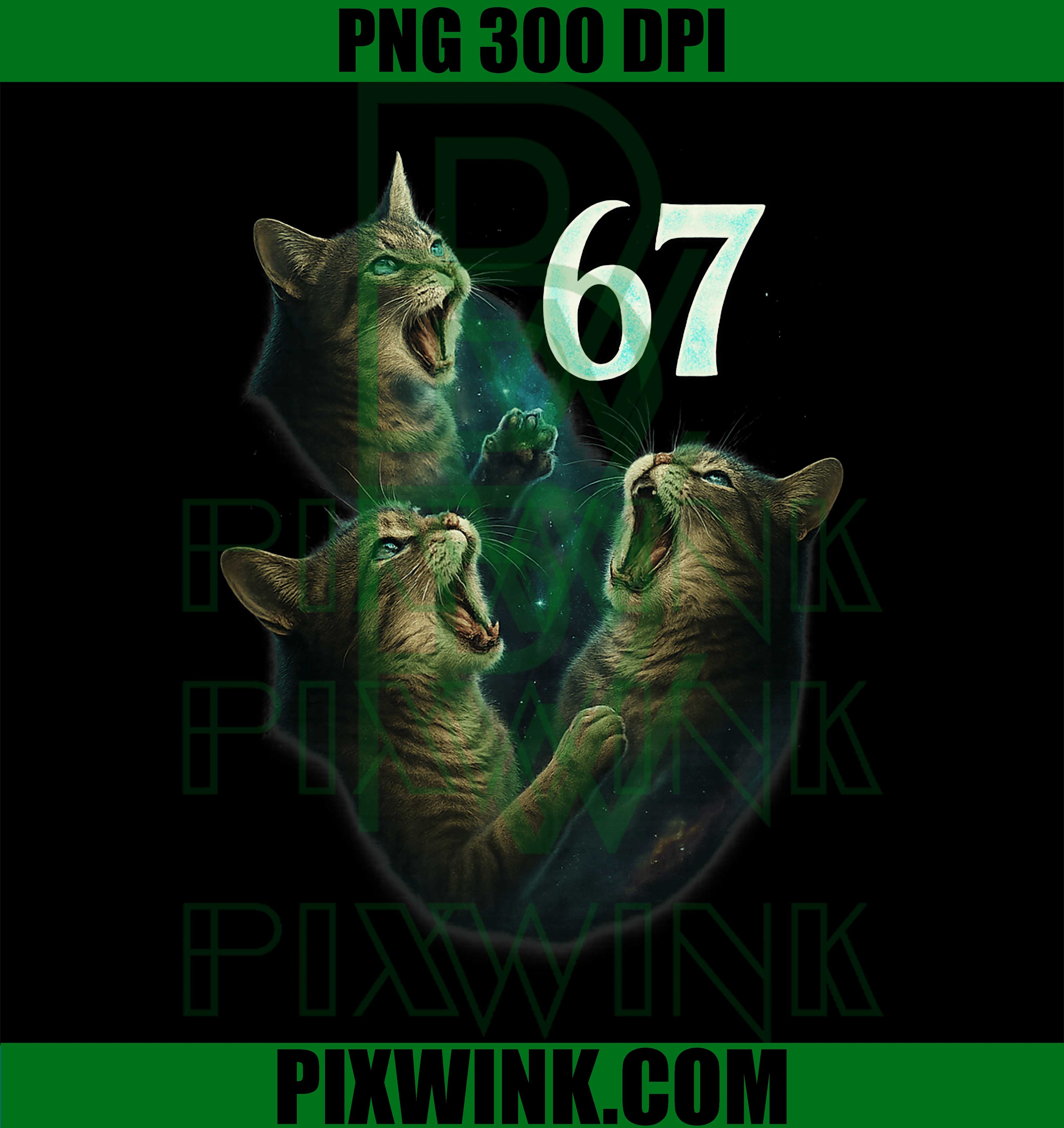 67 Meme Cat Howling at 67, Funny 6 7 Meme PNG