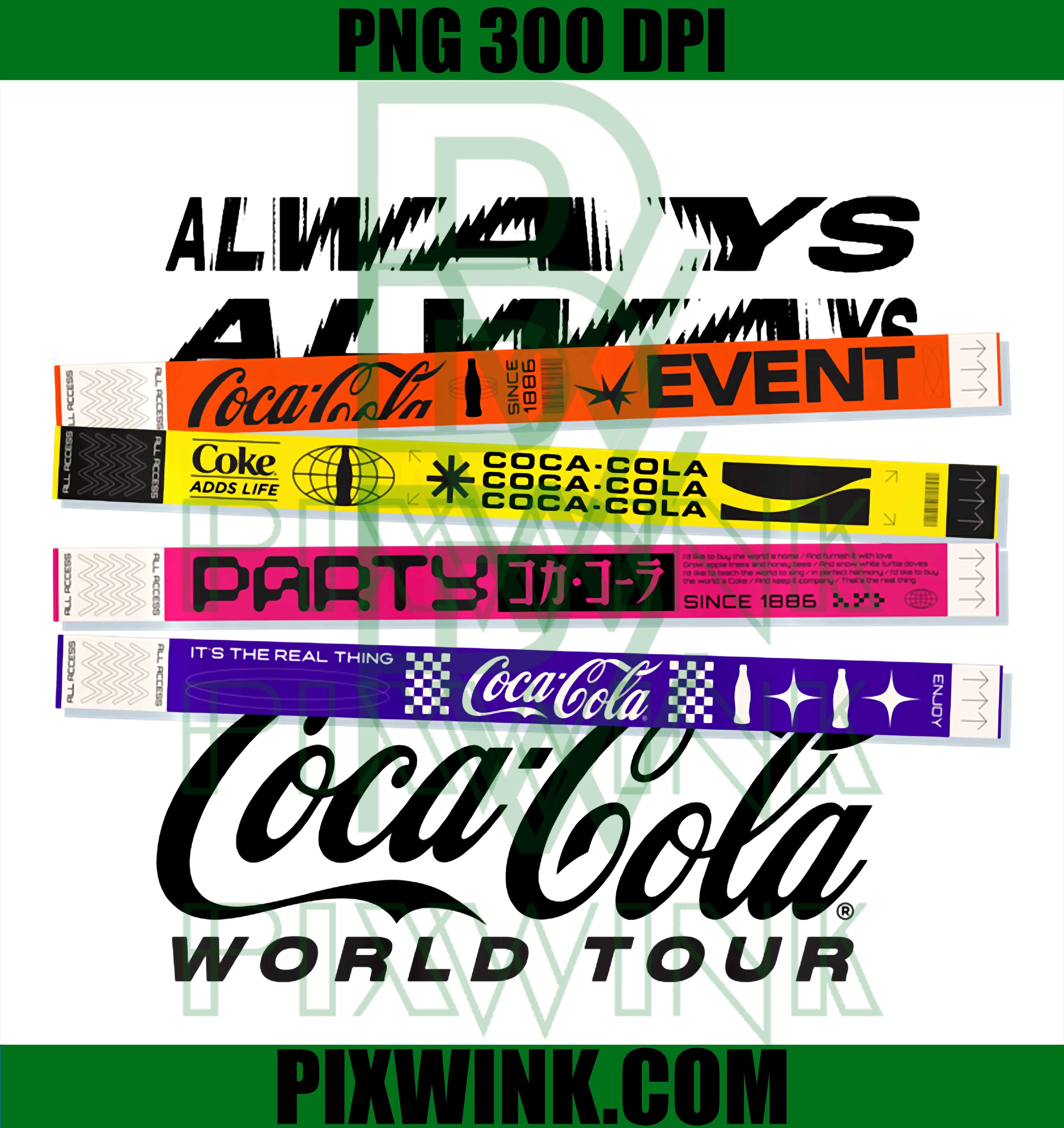 Coca Cola World Tour PNG, Events Wristband Collection PNG