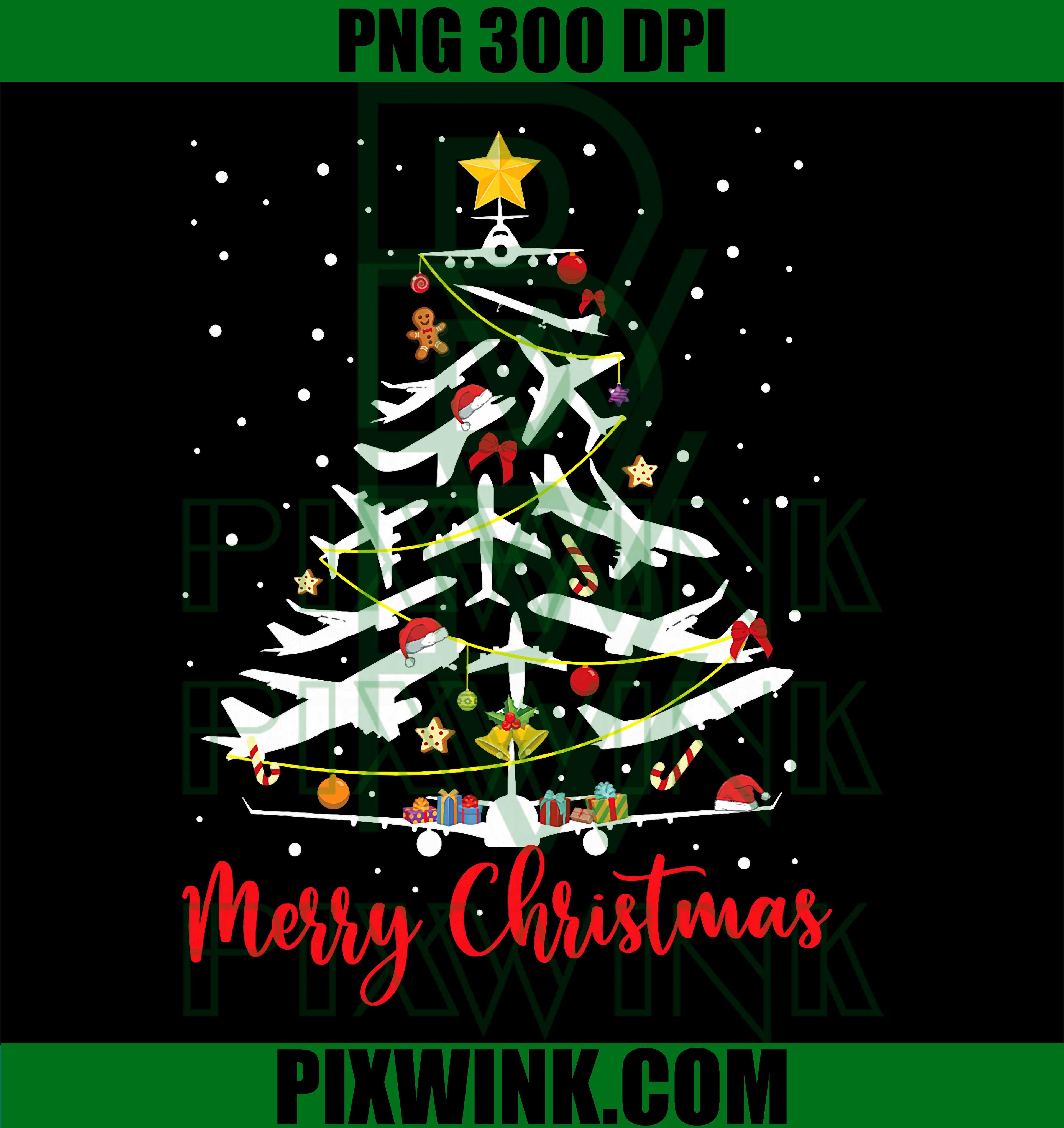Airplane Christmas Tree Merry Christmas Most Likely Pilot PNG