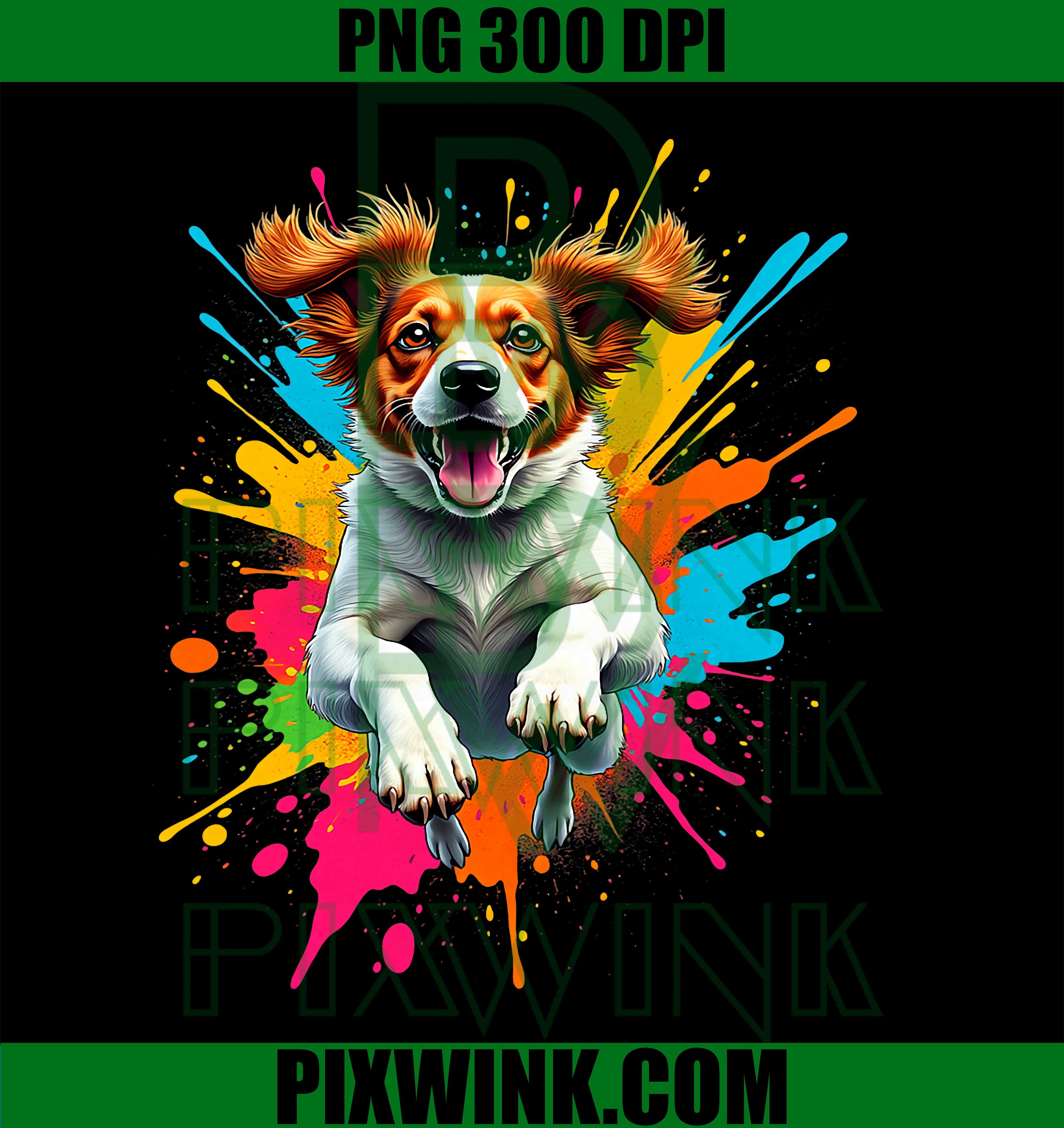 Funny Brittany Dog Jumping PNG, Brittany Spaniel Dog Lover Graphic PNG
