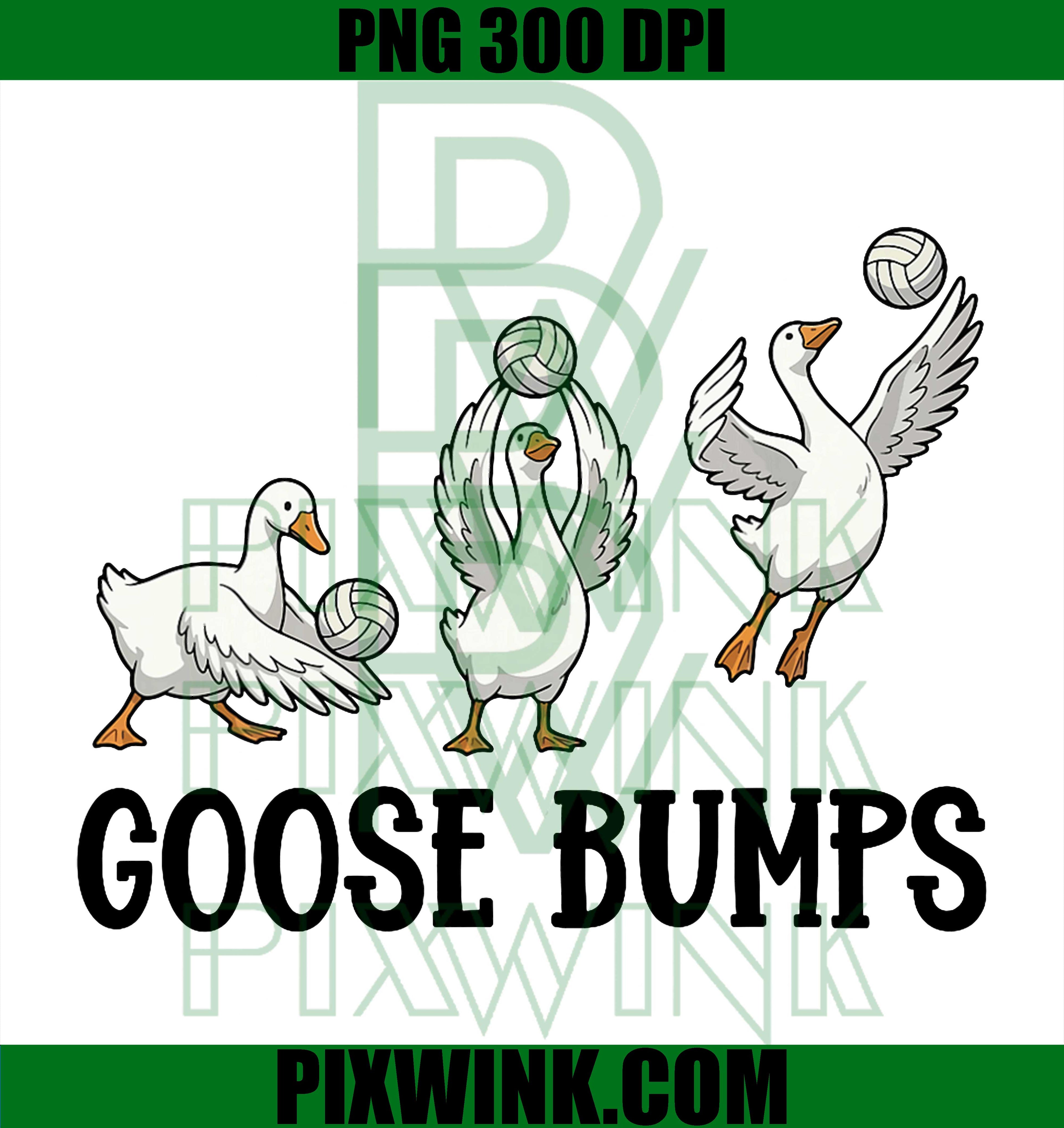 Goose Bumps Volleyball Team PNG, Funny Geese Sports Squad Design PNG