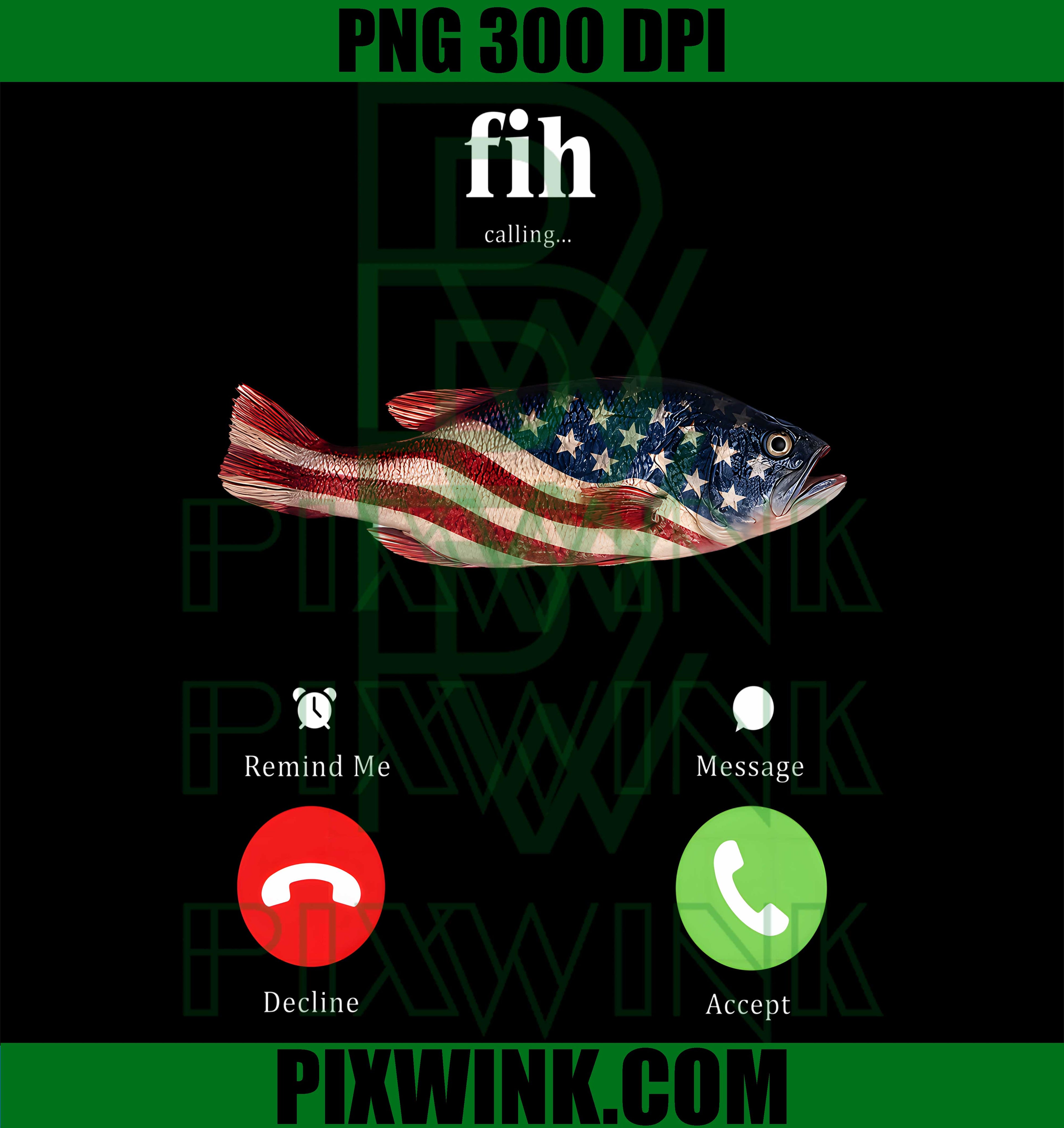 Fish Phone Call Humor PNG, Decline Accept Message Reminder PNG