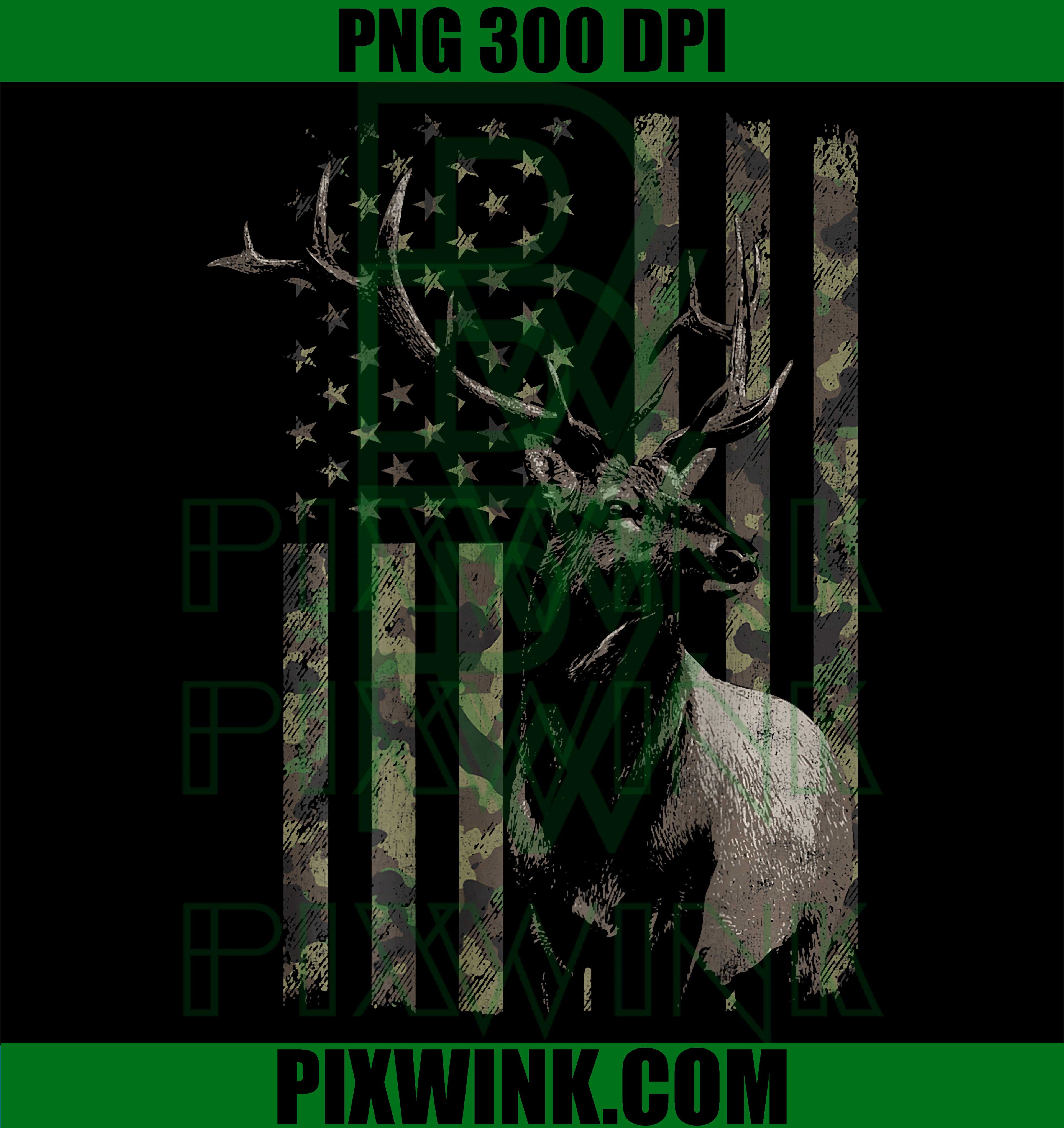 Elk Hunting Camo American Flag Camouflage PNG