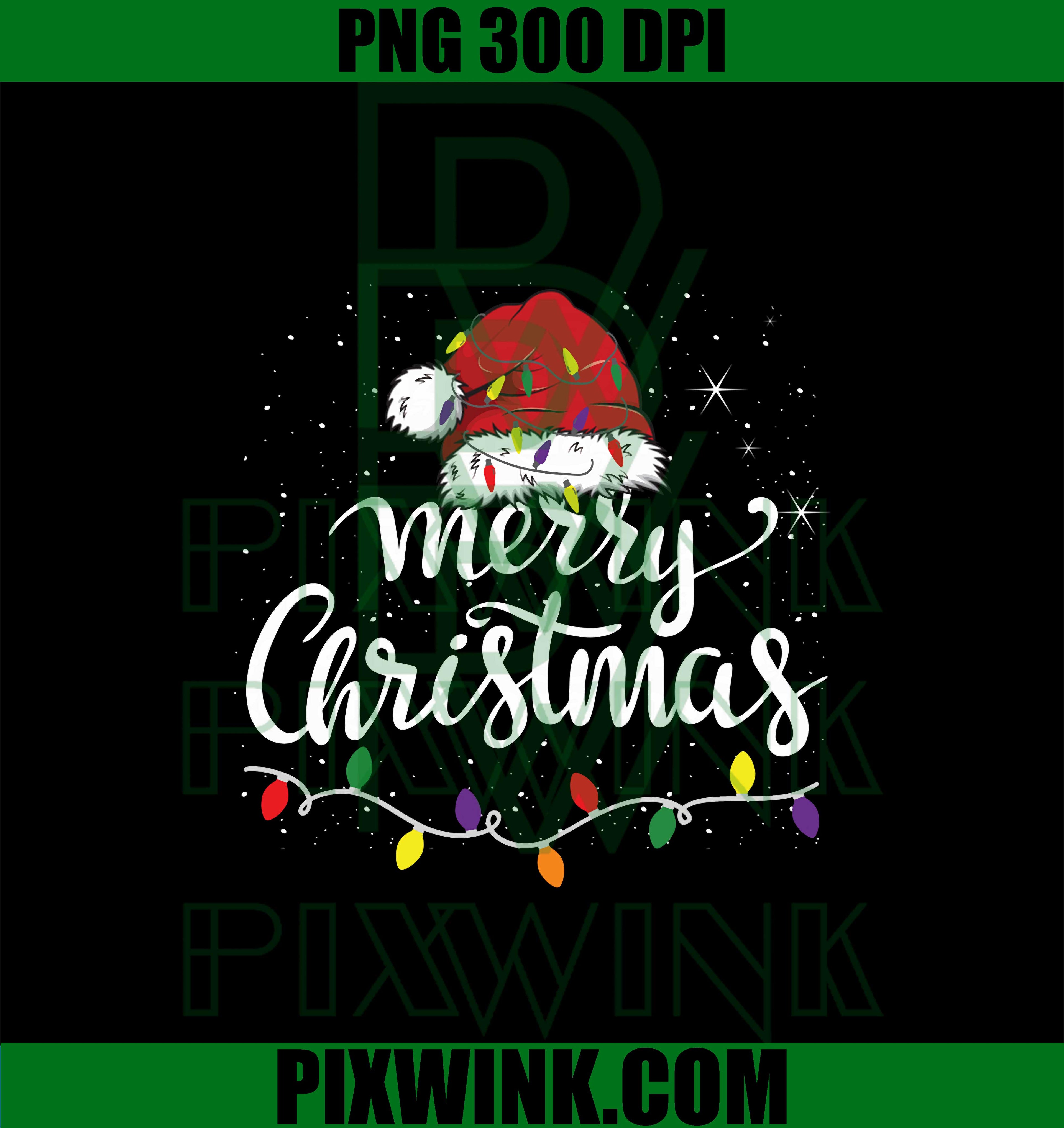 Merry Christmas Lights Red Santa Hat PNG, Santa Claus Hat PNG, Christmas Lights PNG