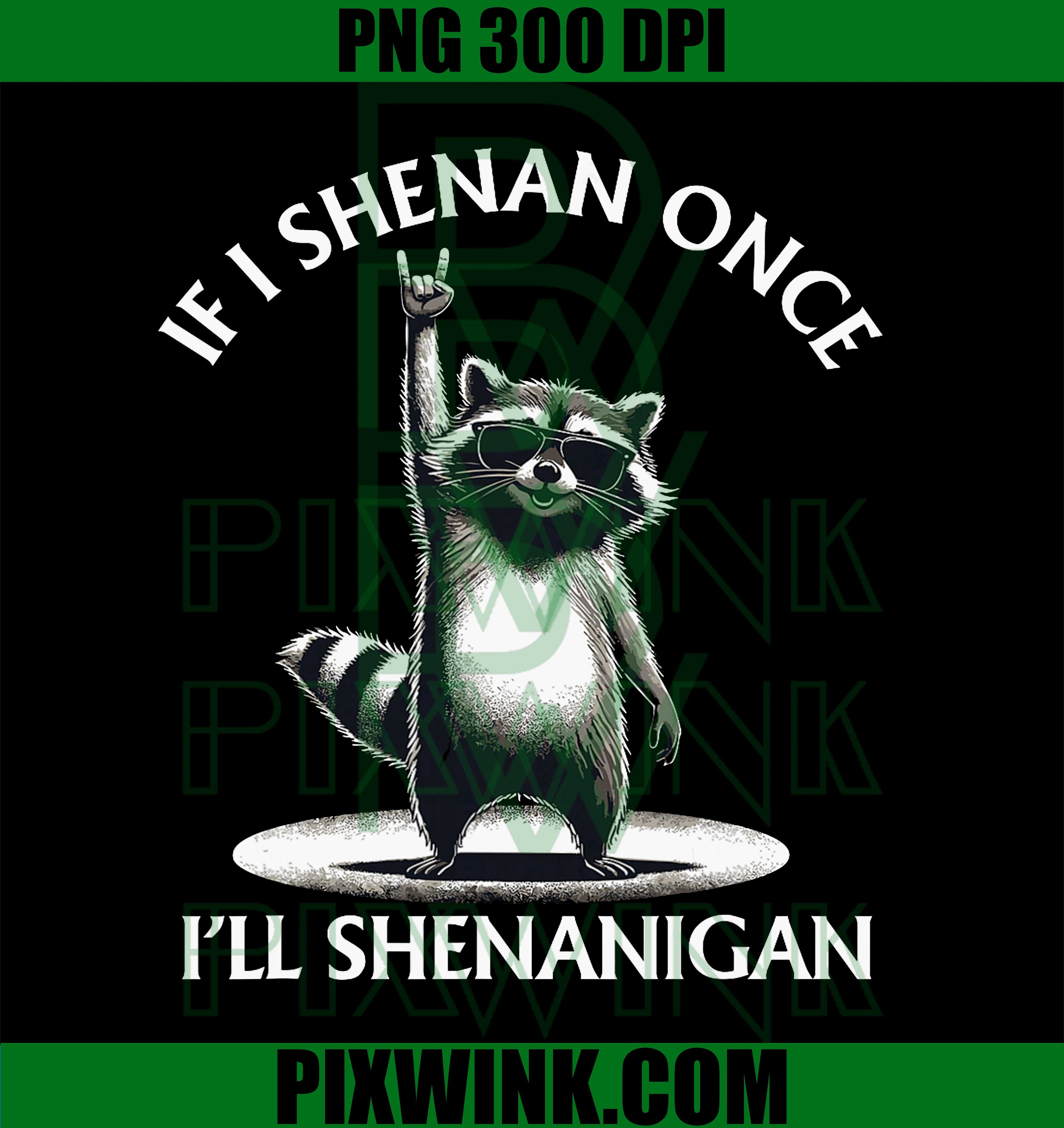 Raccoon Shenan Once Shenanigan PNG, Funny Raccoon Shenanigans Humor Graphic PNG