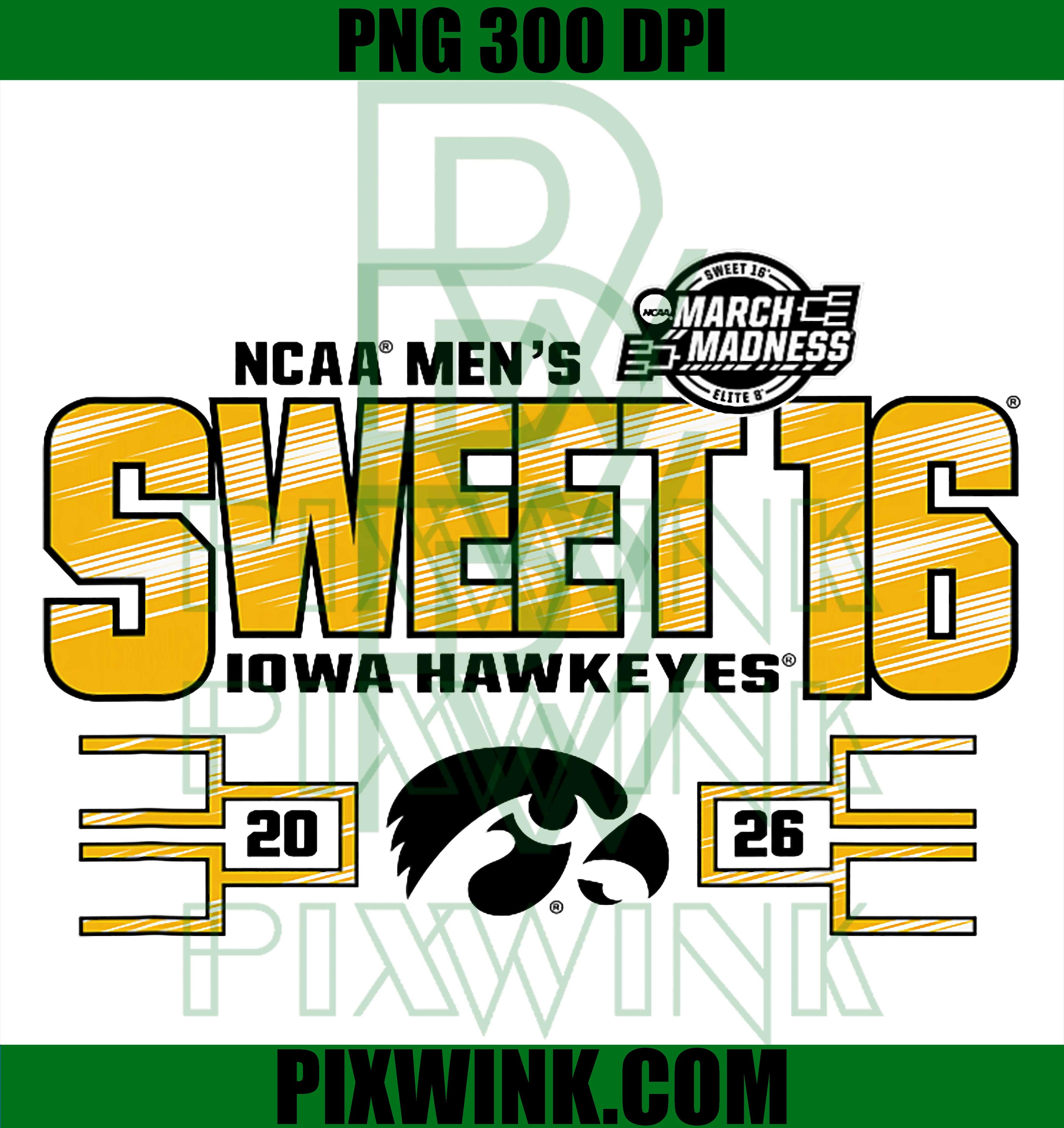 Iowa Hawkeyes PNG, Sweet 16 2026 PNG, March Madness PNG