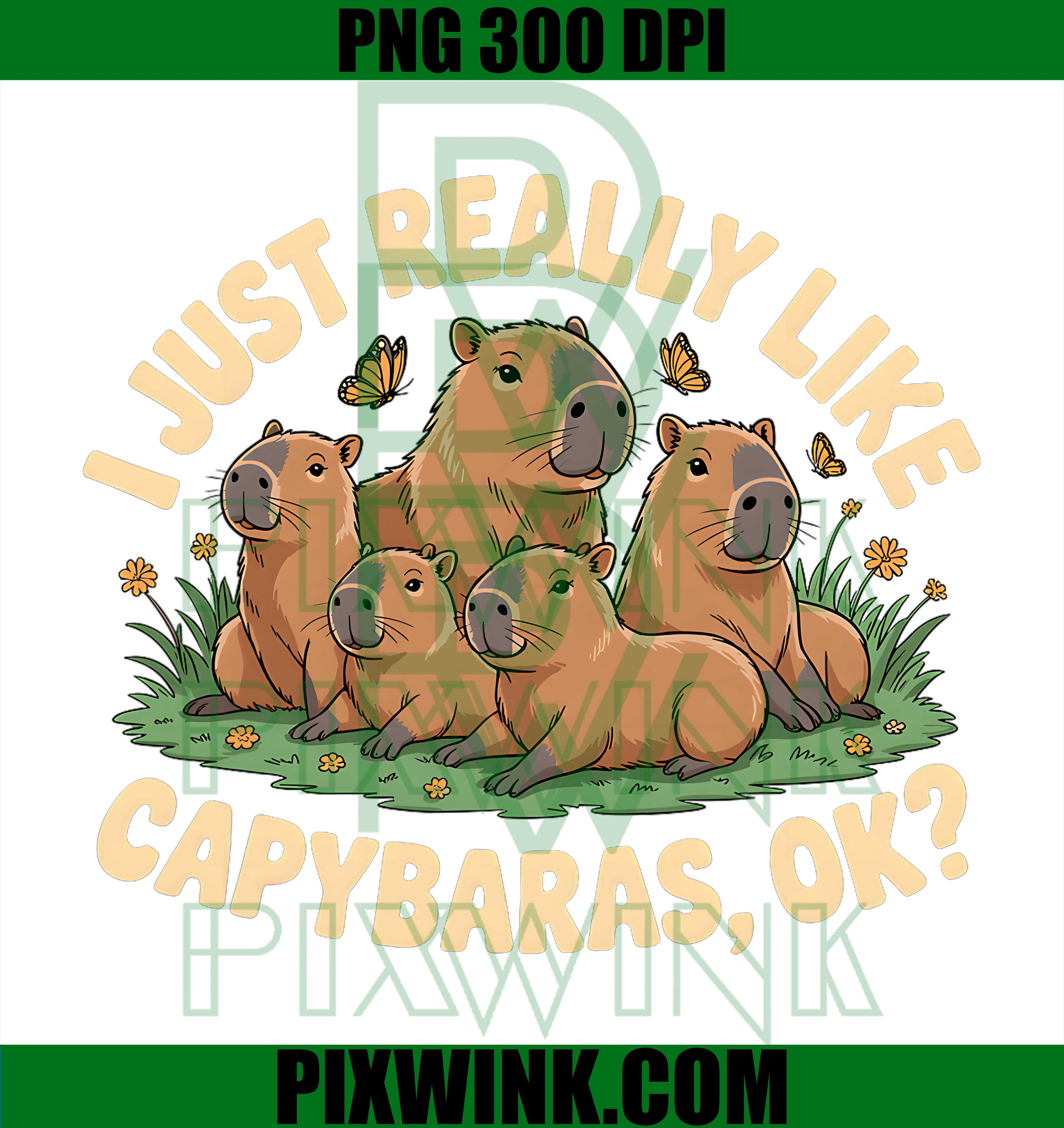 Funny Capybara Art Men Women Kids PNG, Cute Capybara Lover Graphic PNG