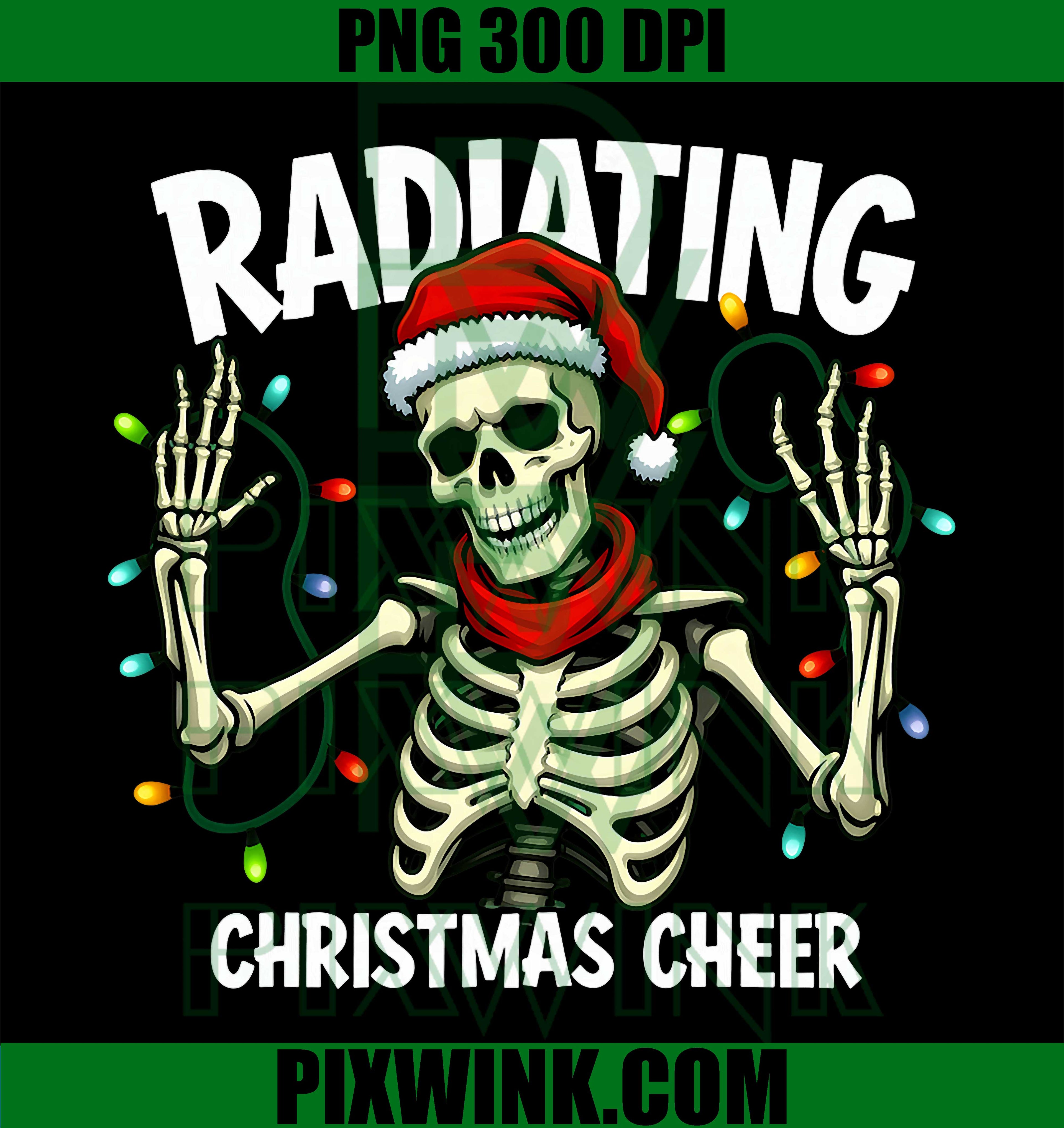 Radiating Christmas Cheer Skeleton Christmas Light t Xray Te PNG
