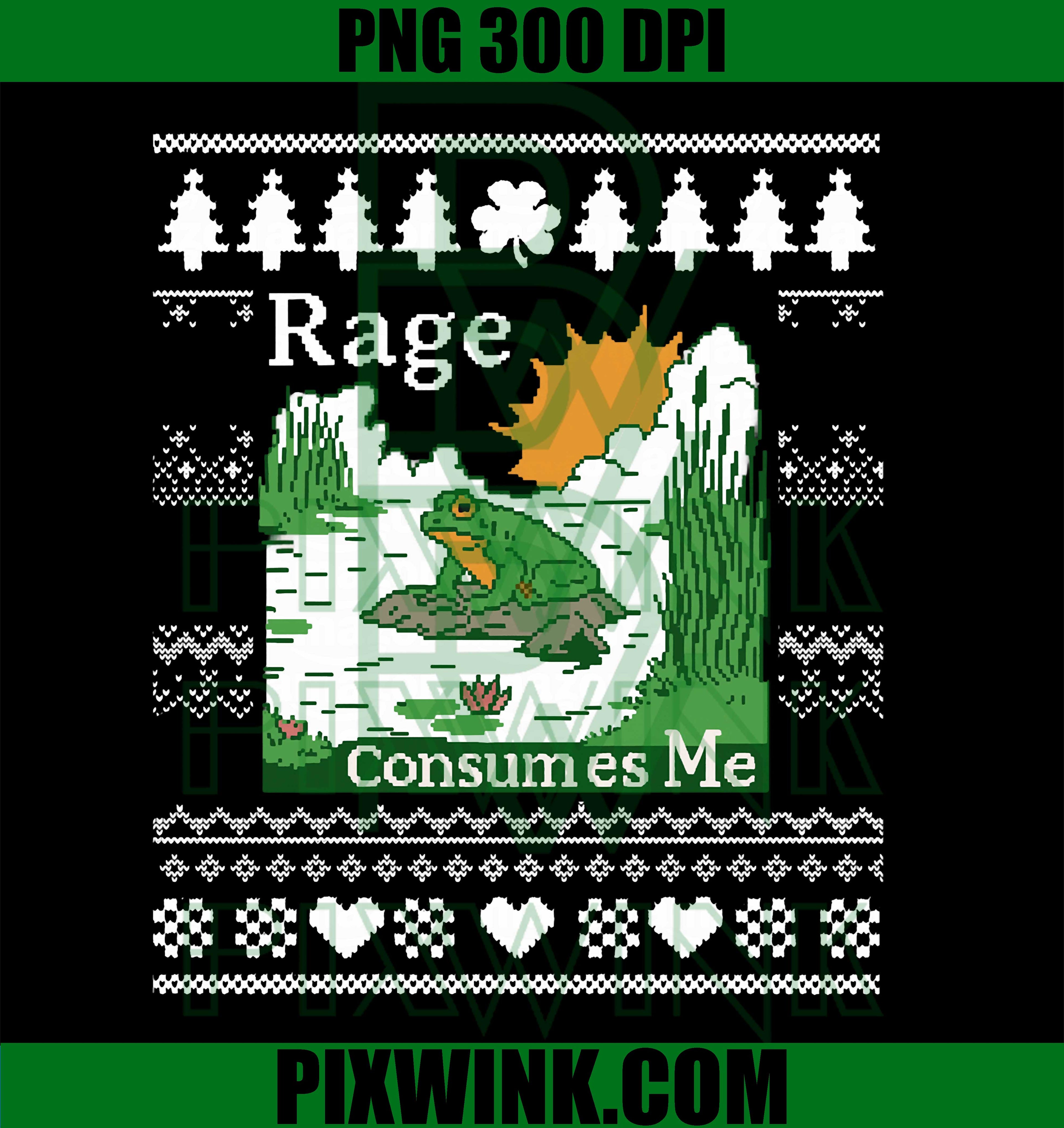 Rage Consumes Me Frog Pond Christmas Ugly PNG