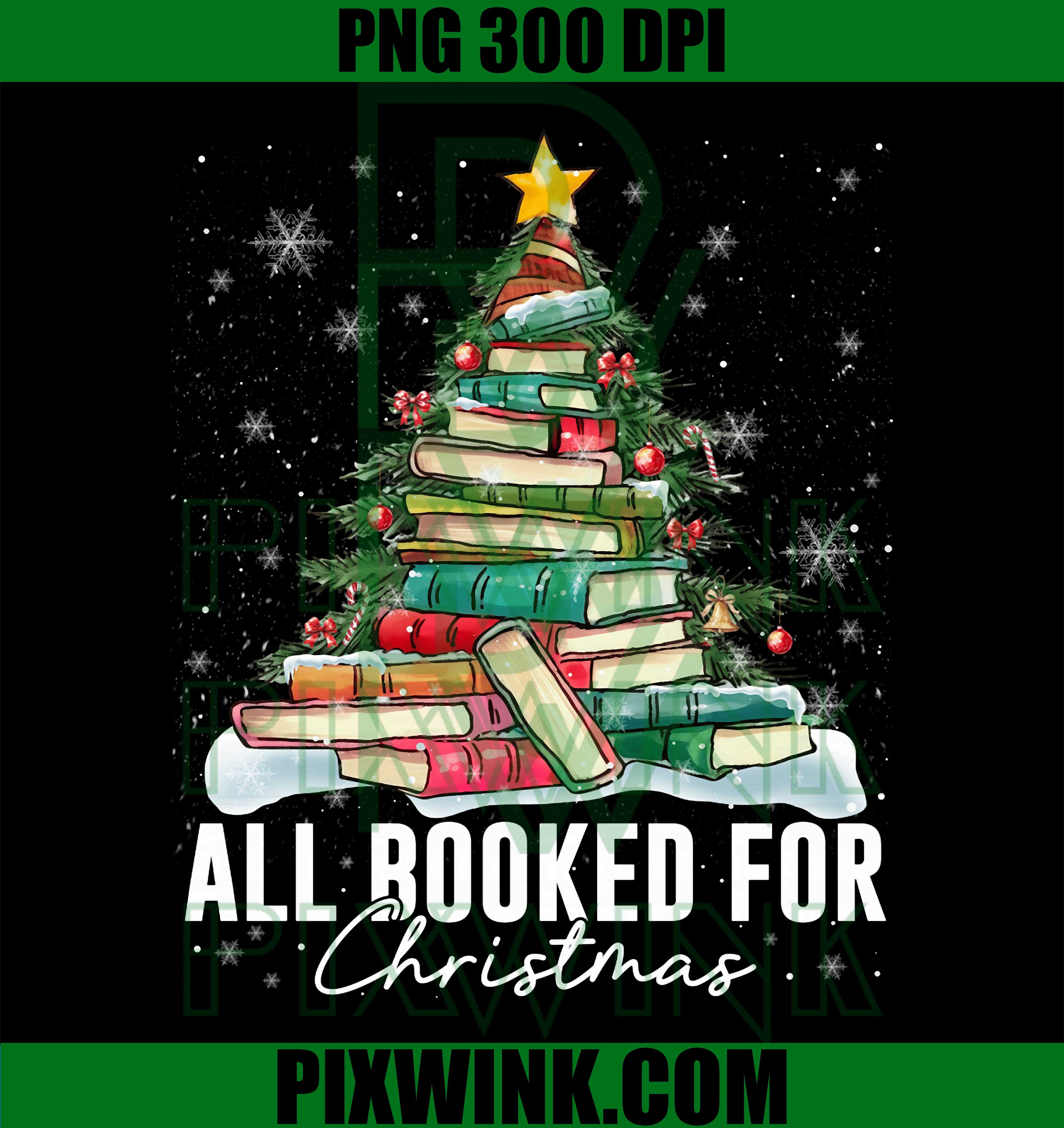All Booked for Christmas Book Christmas Tree Lights Xmas PNG