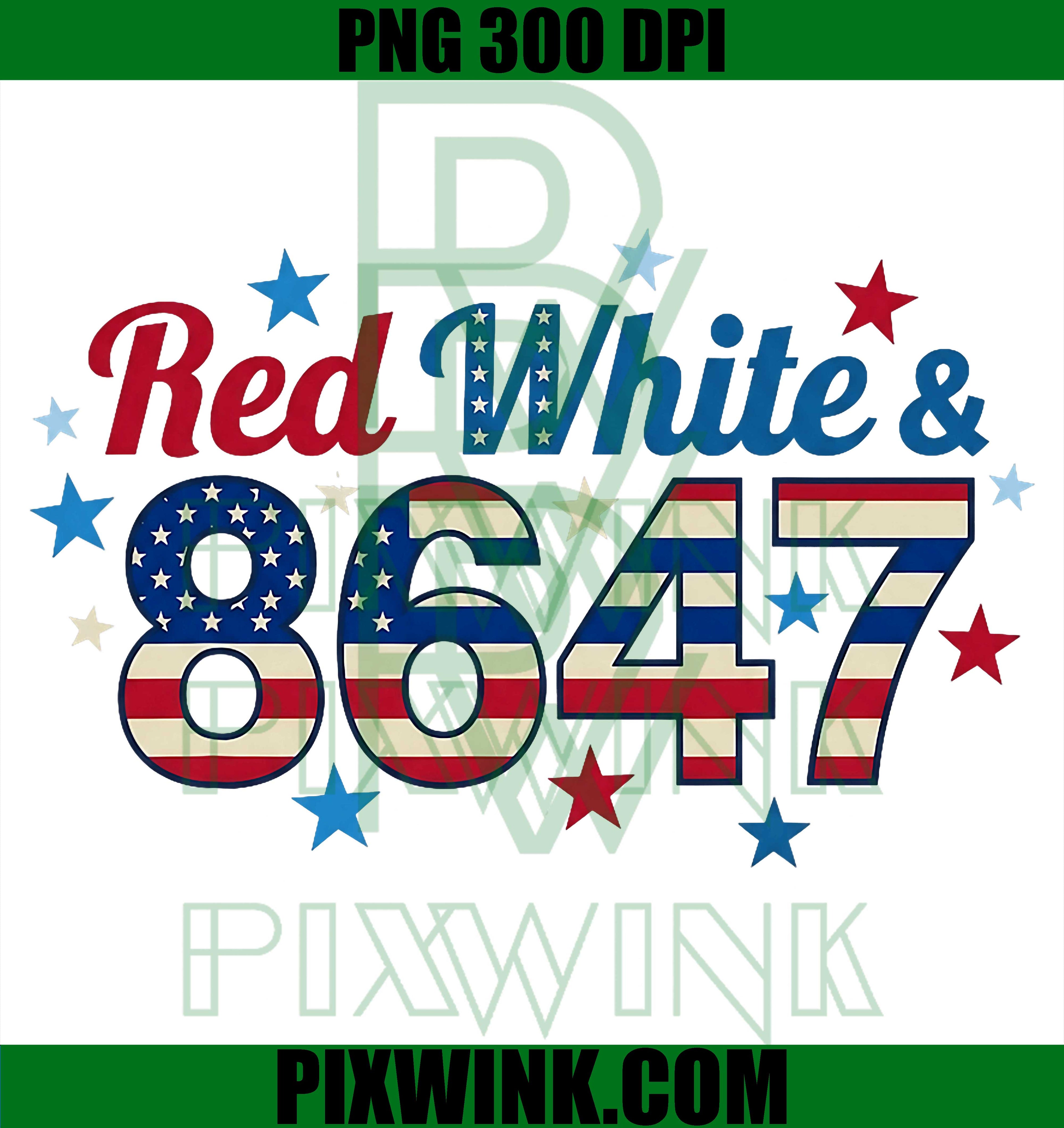 Red White 8647 PNG, USA Flag Patriotic Vintage PNG