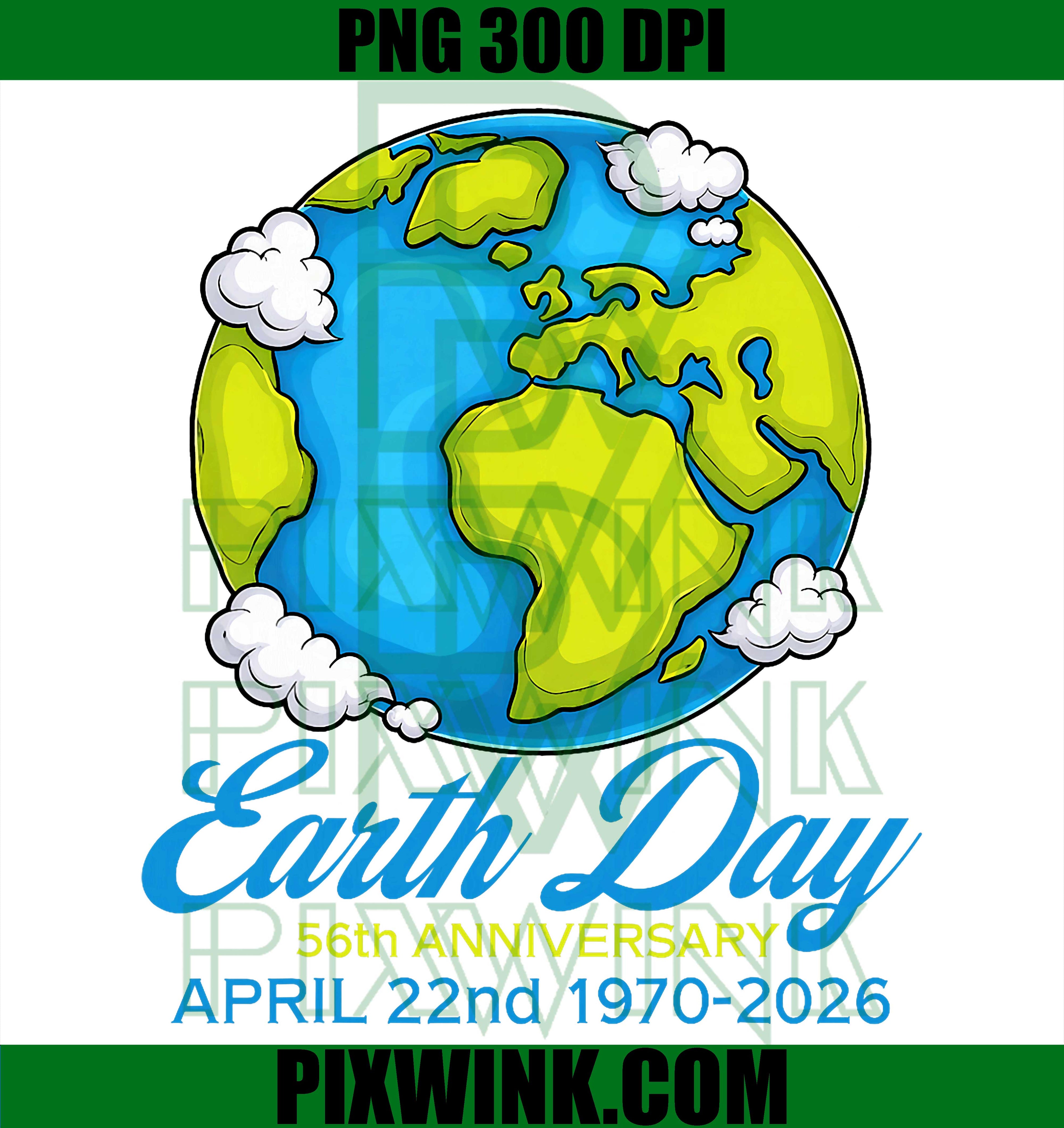 Happy Earth Day 2026 PNG, Cute Earth Planet Design PNG