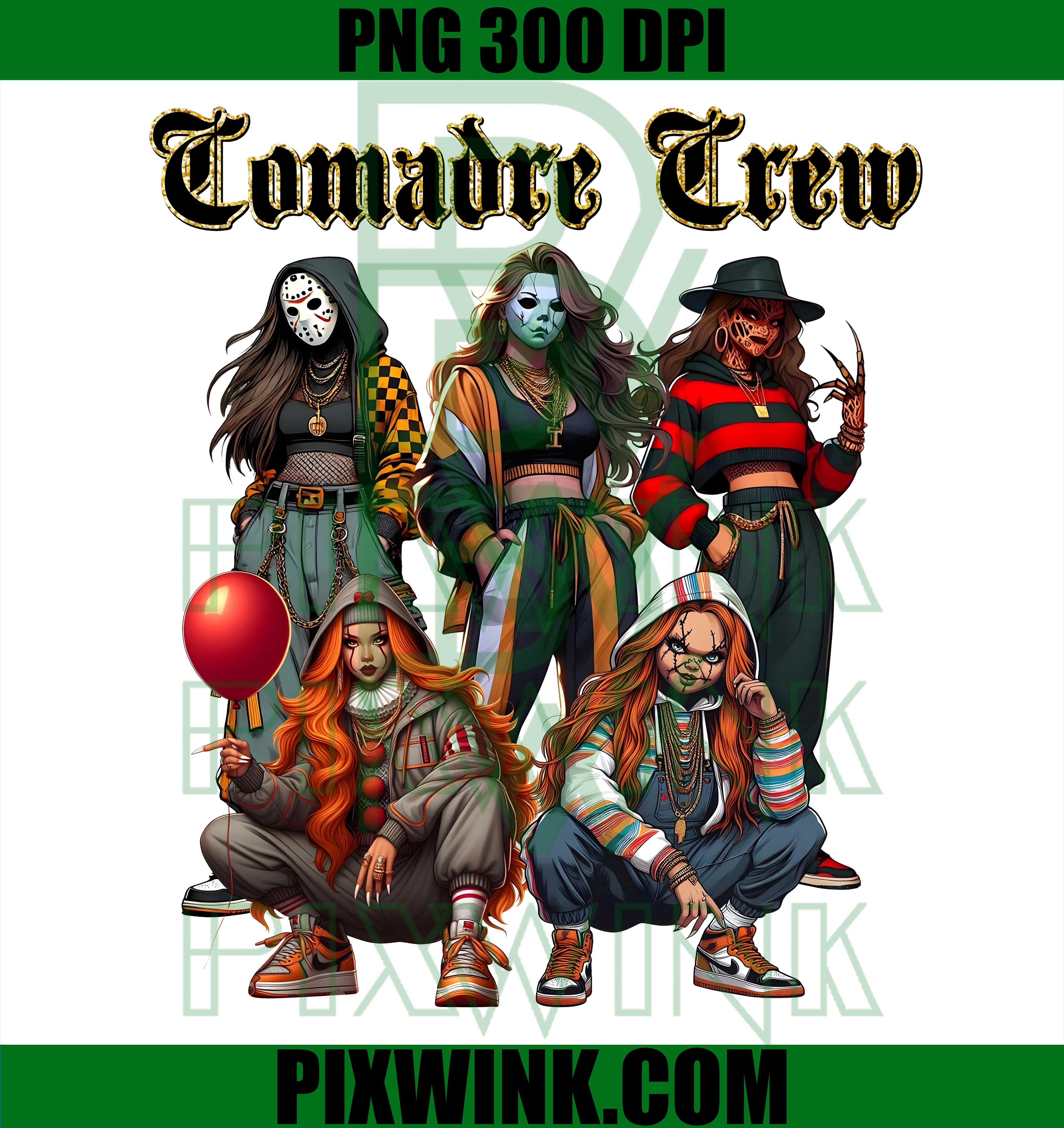 Comadre Crew PNG, Girl Slasher PNG, Halloween Female Villains PNG