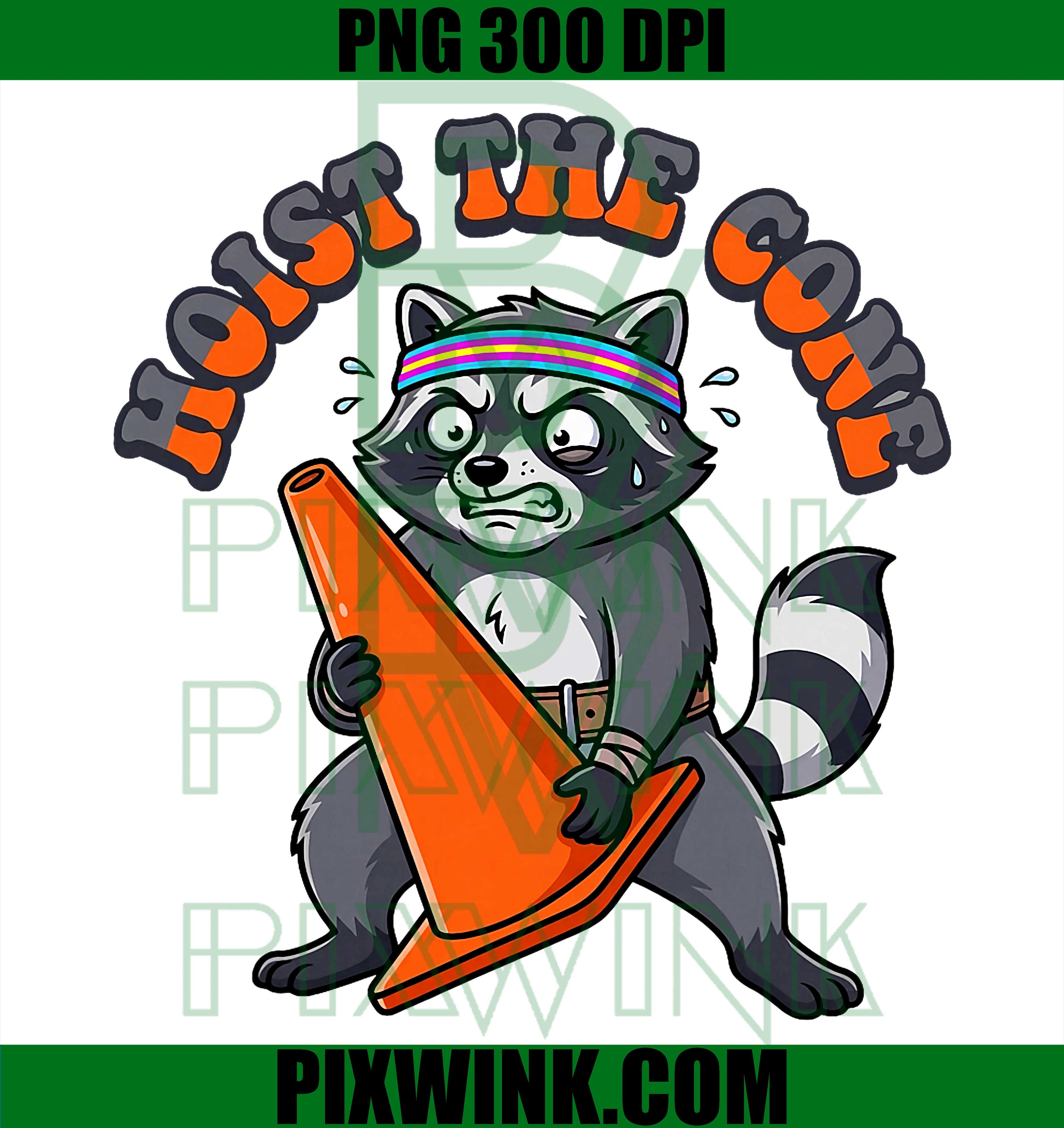 Hoist The Cone Raccoon PNG, Weightlifting Meme Raccoon PNG