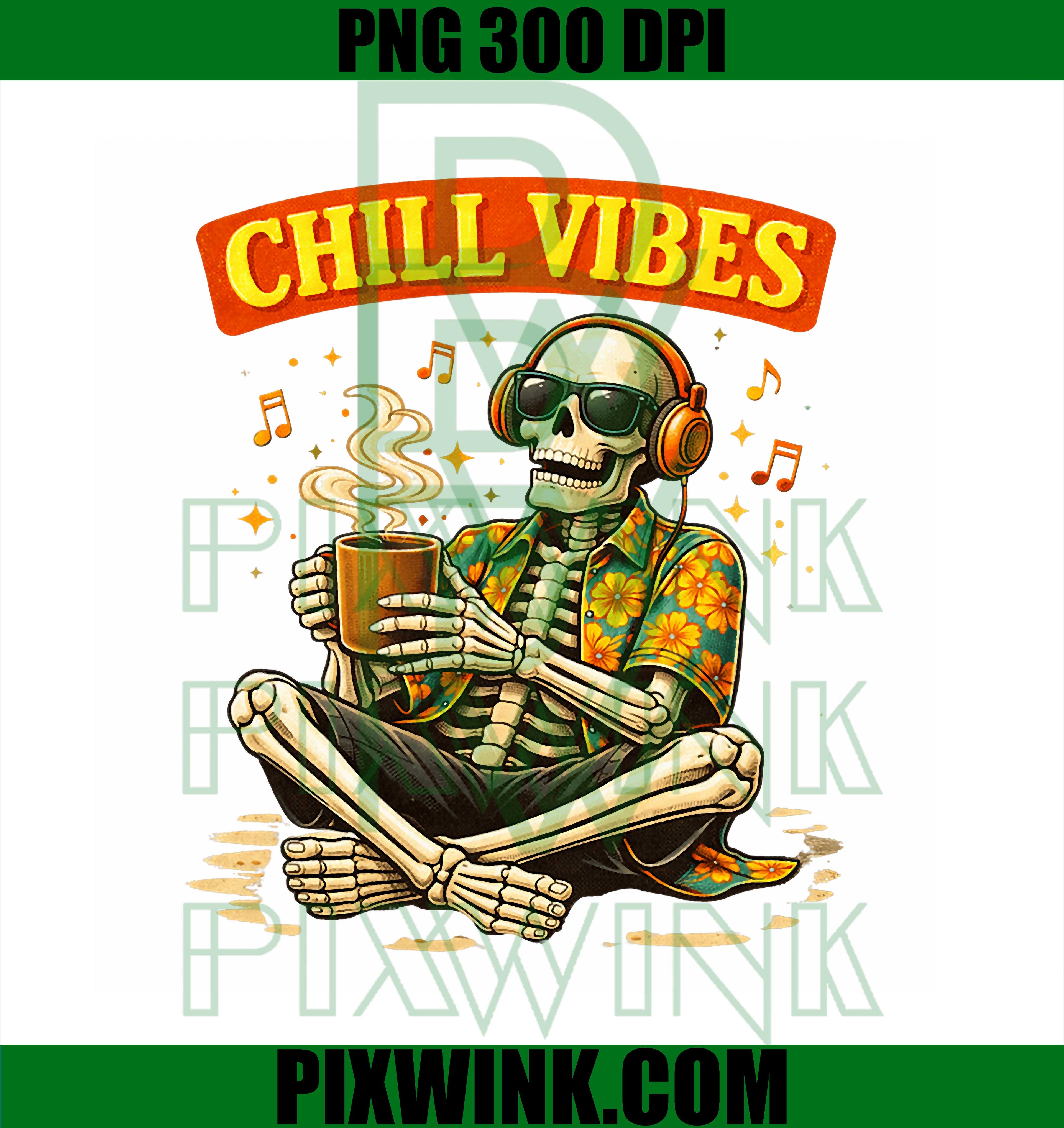 Relaxed Music and Coffee PNG, Retro Humor Music Lover Graphic PNG