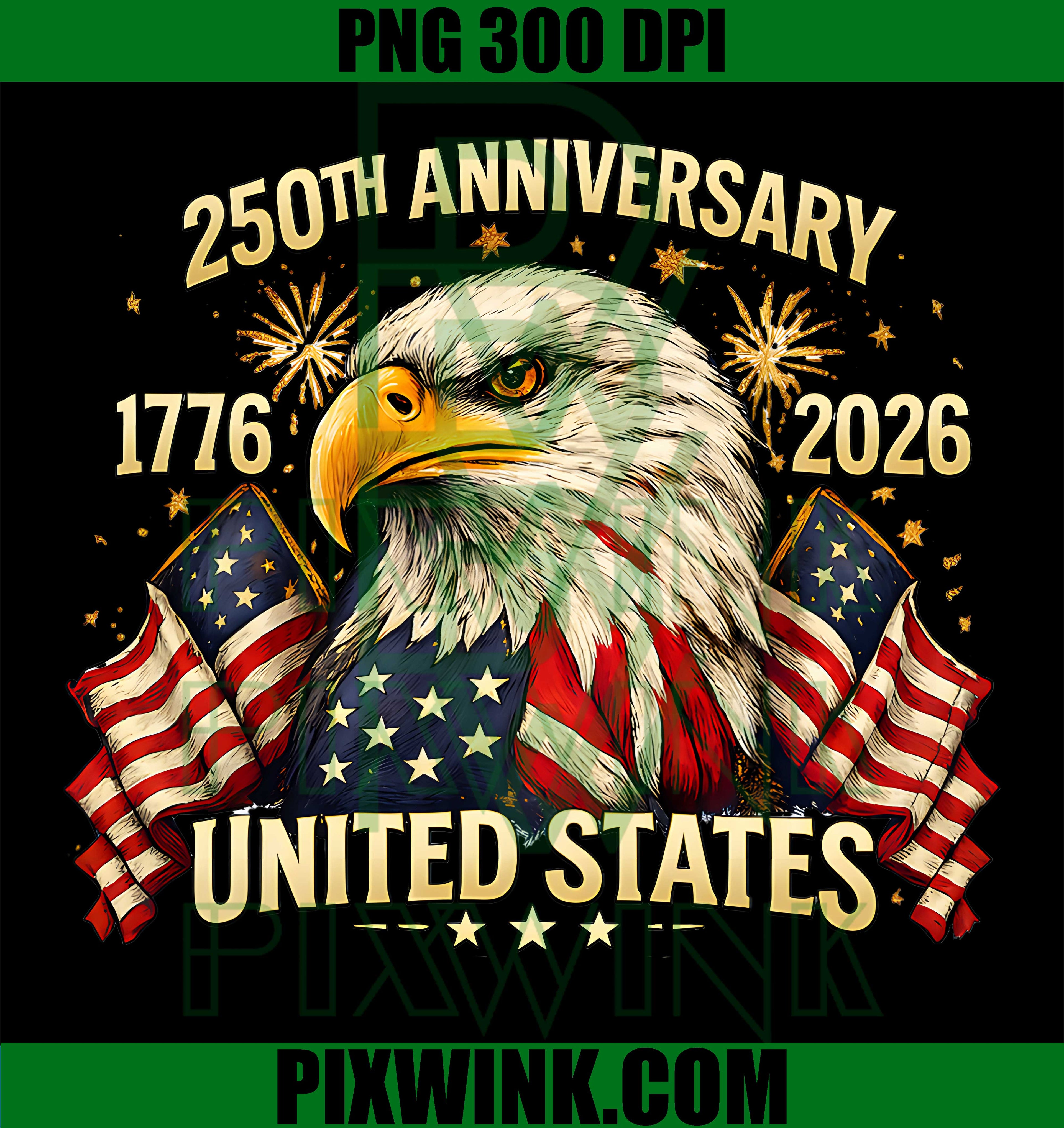 250 Years USA Anniversary PNG, 1776-2026 America PNG, Patriotic Freedom USA PNG