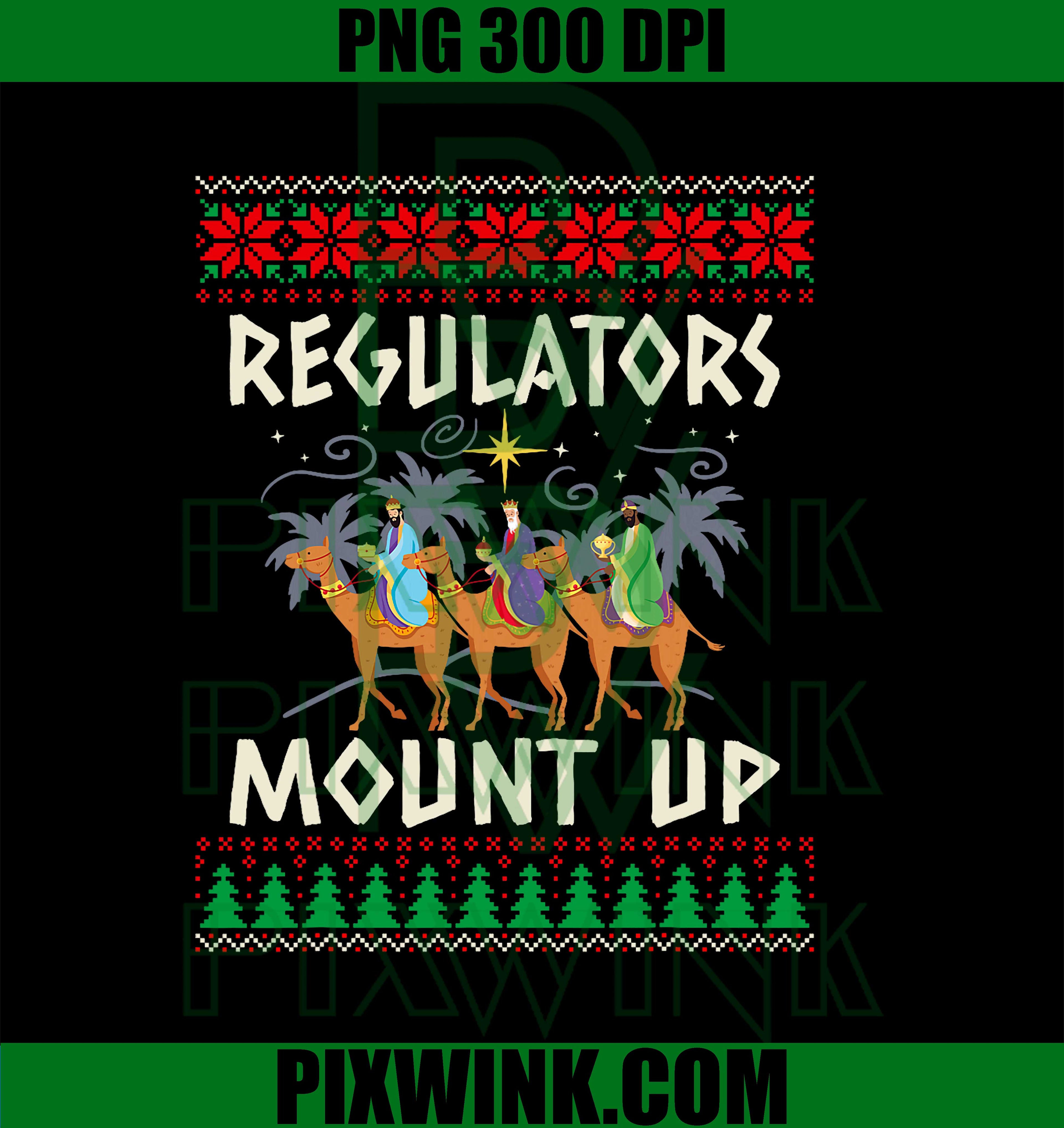 Retro Regulators Mount Up Camel Ugly Christmas PNG