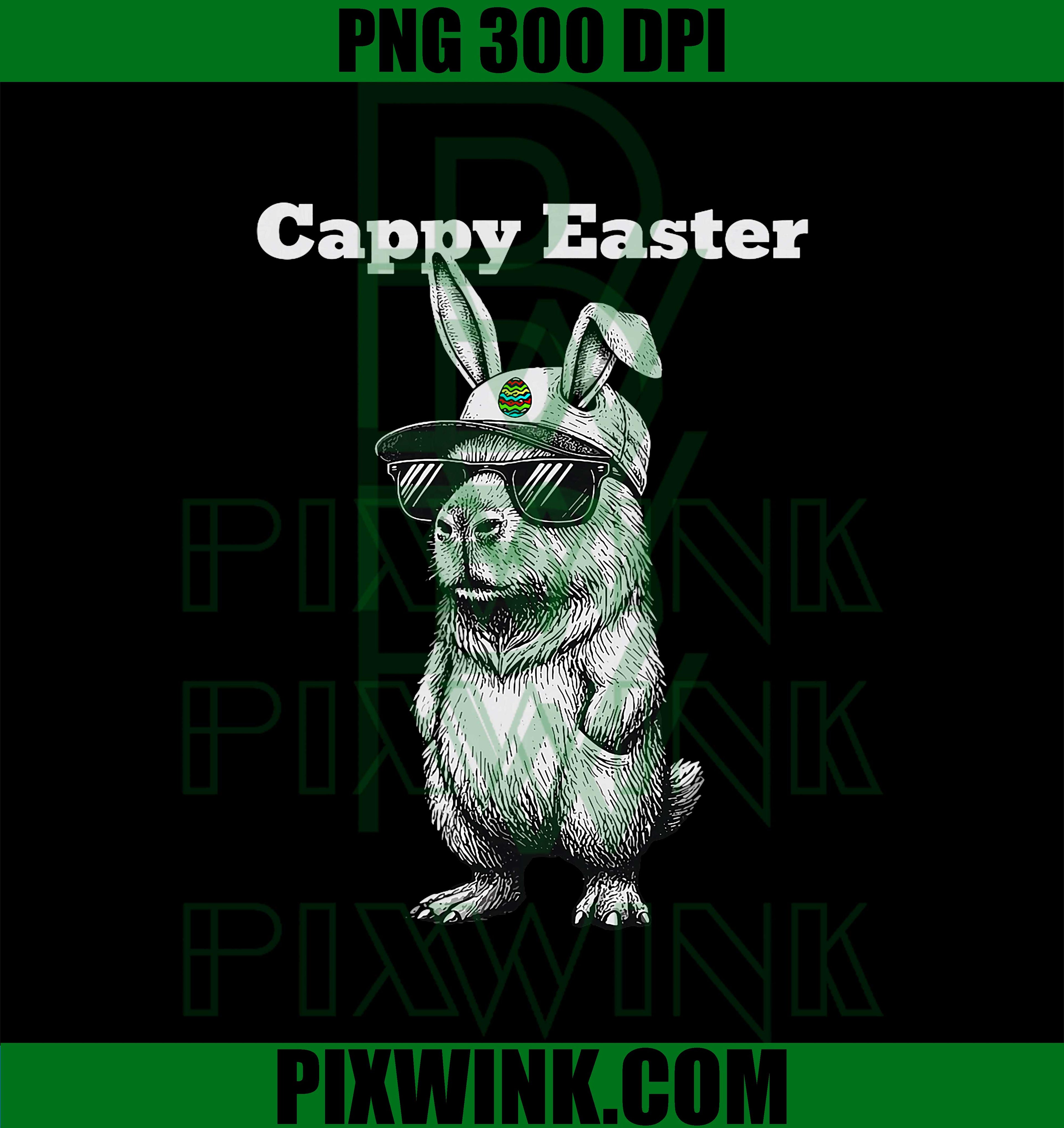 Funny Capybara Easter Bunny PNG, Cute Capybara Bunny Graphic PNG