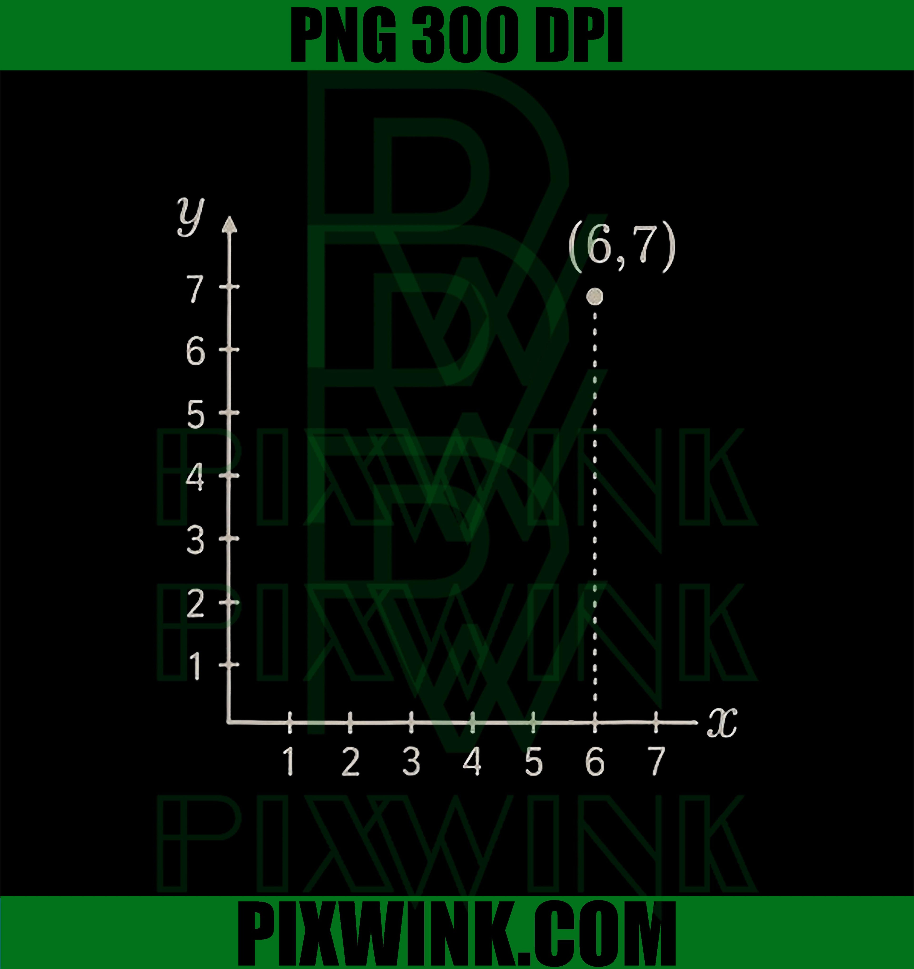 Six Seven 6 7 Coordinate Grid Plot Graph Plane Meme Design PNG
