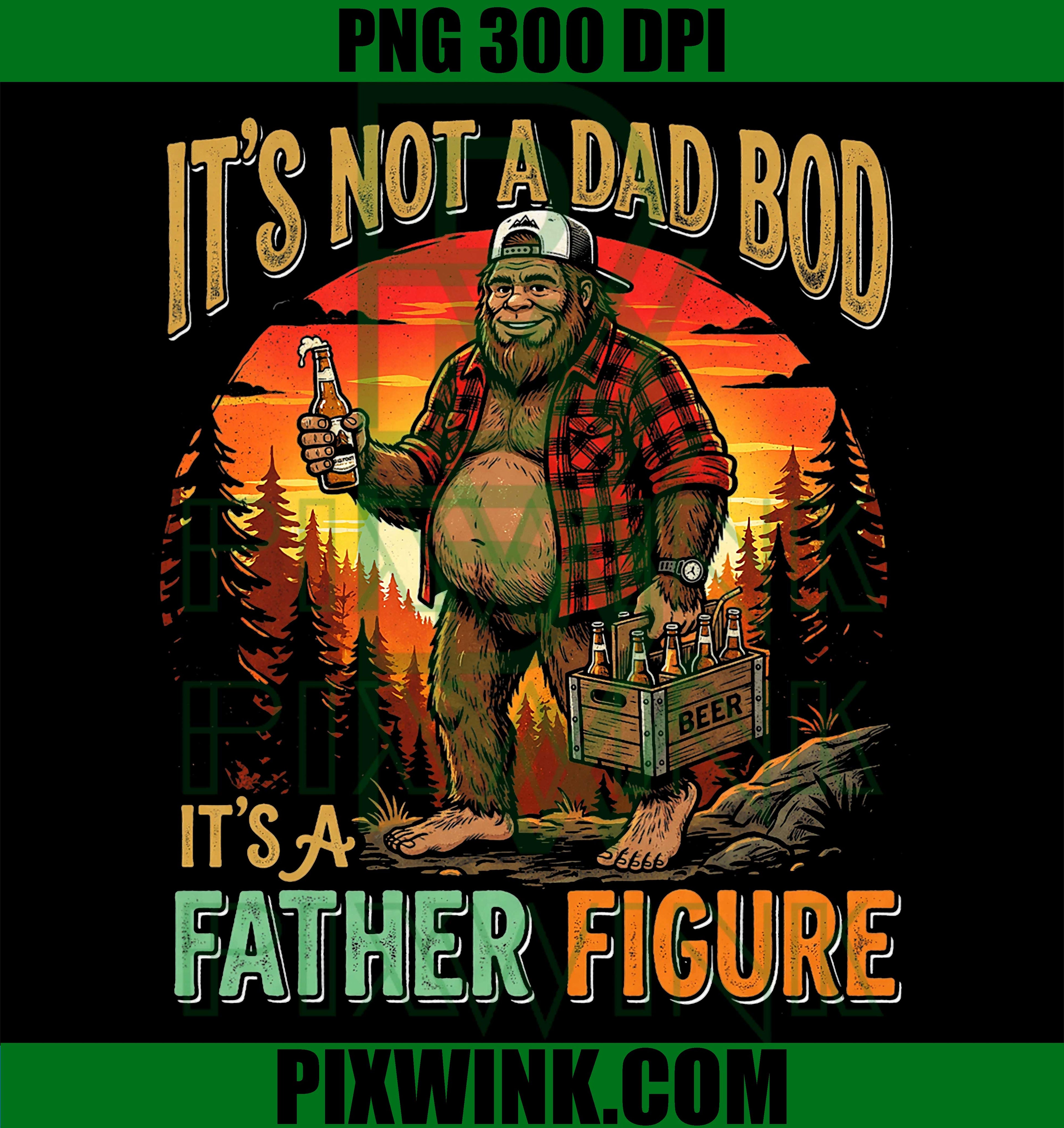 Dad Bod PNG, Father Figure PNG, Retro Bigfoot Dad PNG