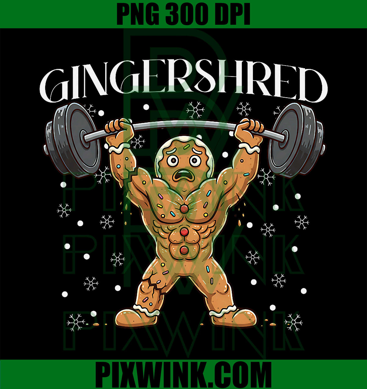 Gingershred PNG, Gingerbread Man Weightlifting Bodybuilding PNG ...