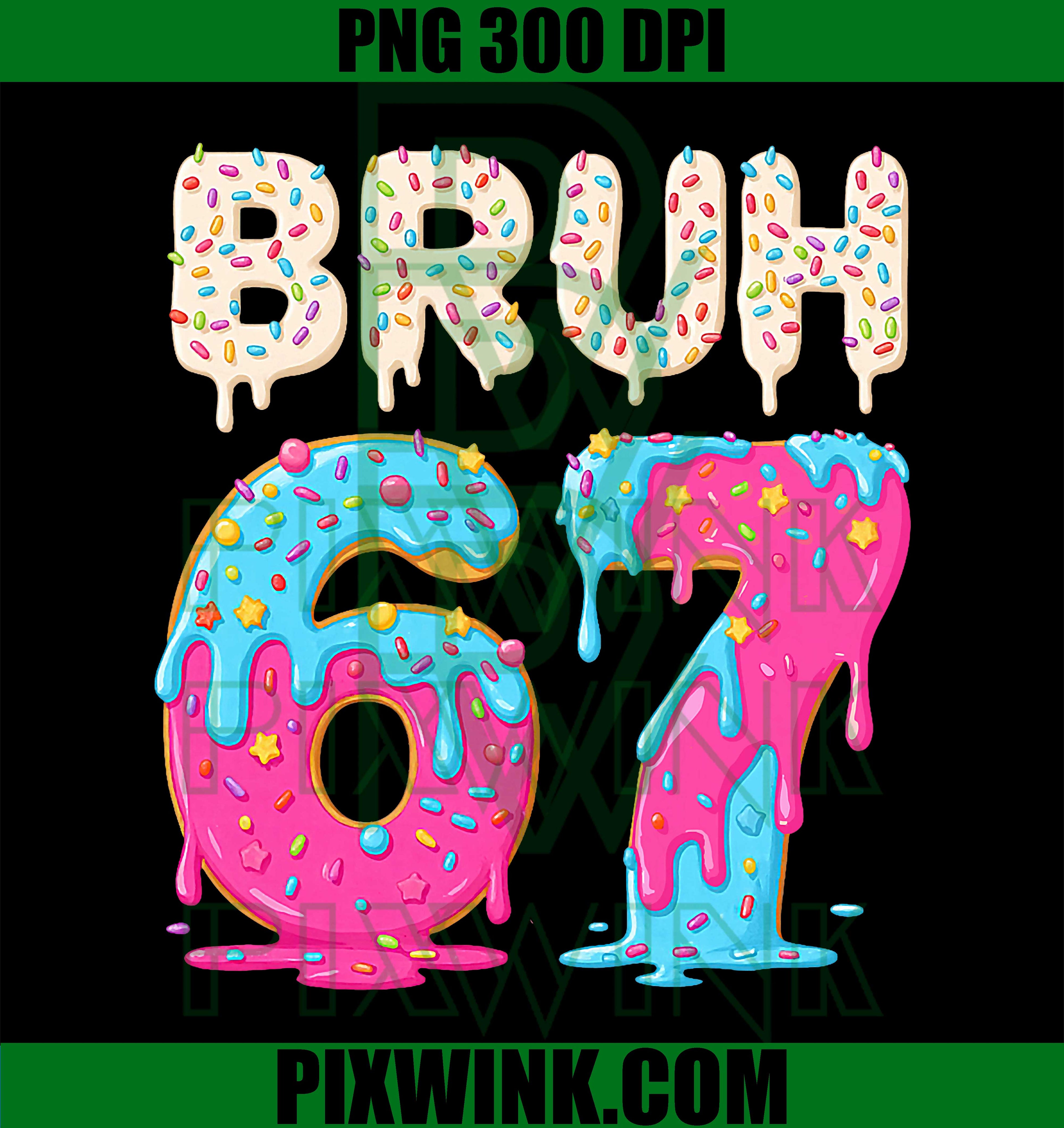 67 Meme Ice Cream Drip, Funny Six Seven PNG