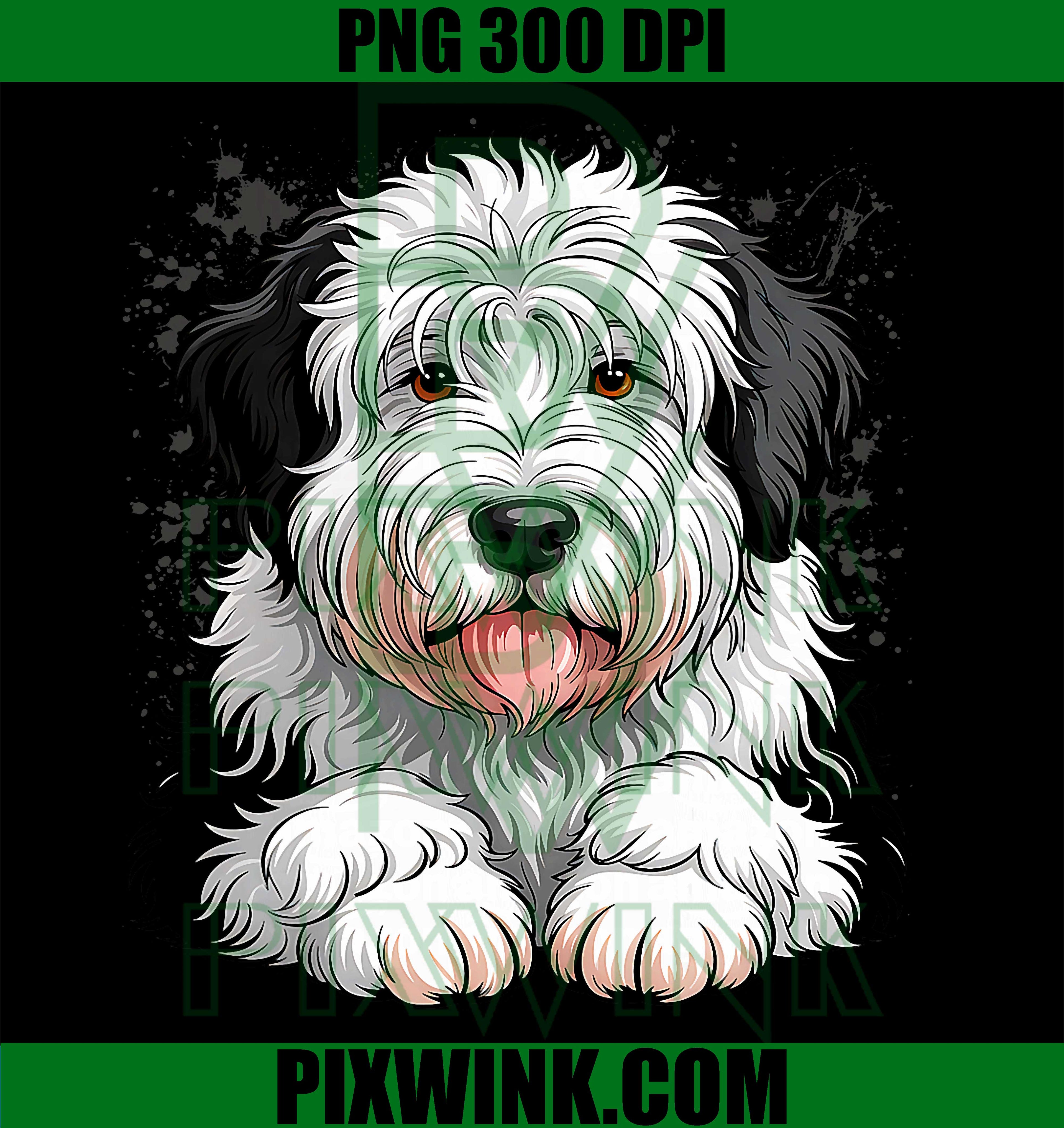 Old English Sheepdog PNG, Peeking Sheepdog PNG, Cute Sheepdog PNG