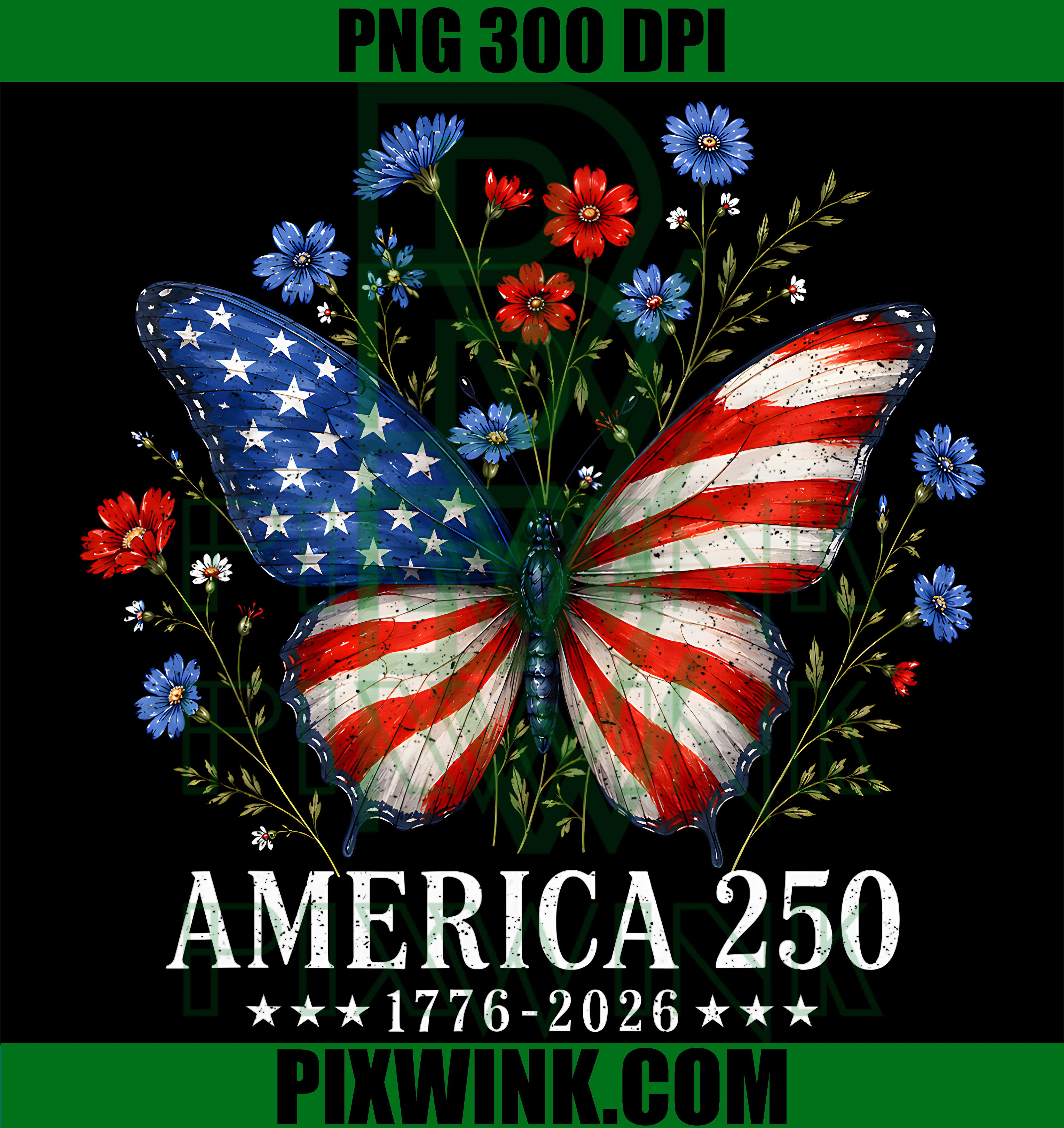 America US Flag 250 PNG, 250th Anniversary PNG, 1776 2026 4th of July PNG
