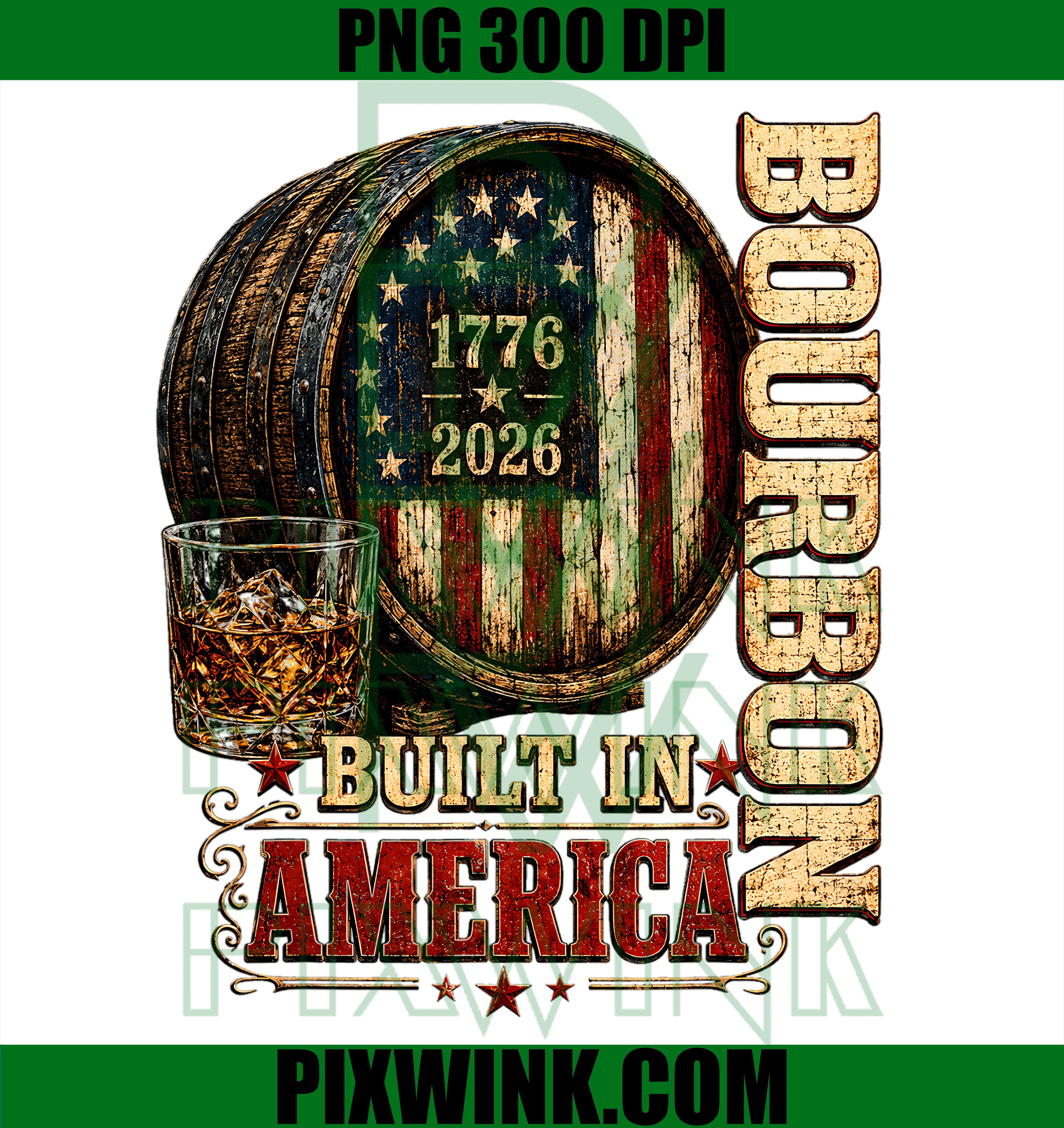 Aged 250 Years American Bourbon PNG, USA 250th Anniversary PNG, 1776-2026 Patriotic PNG