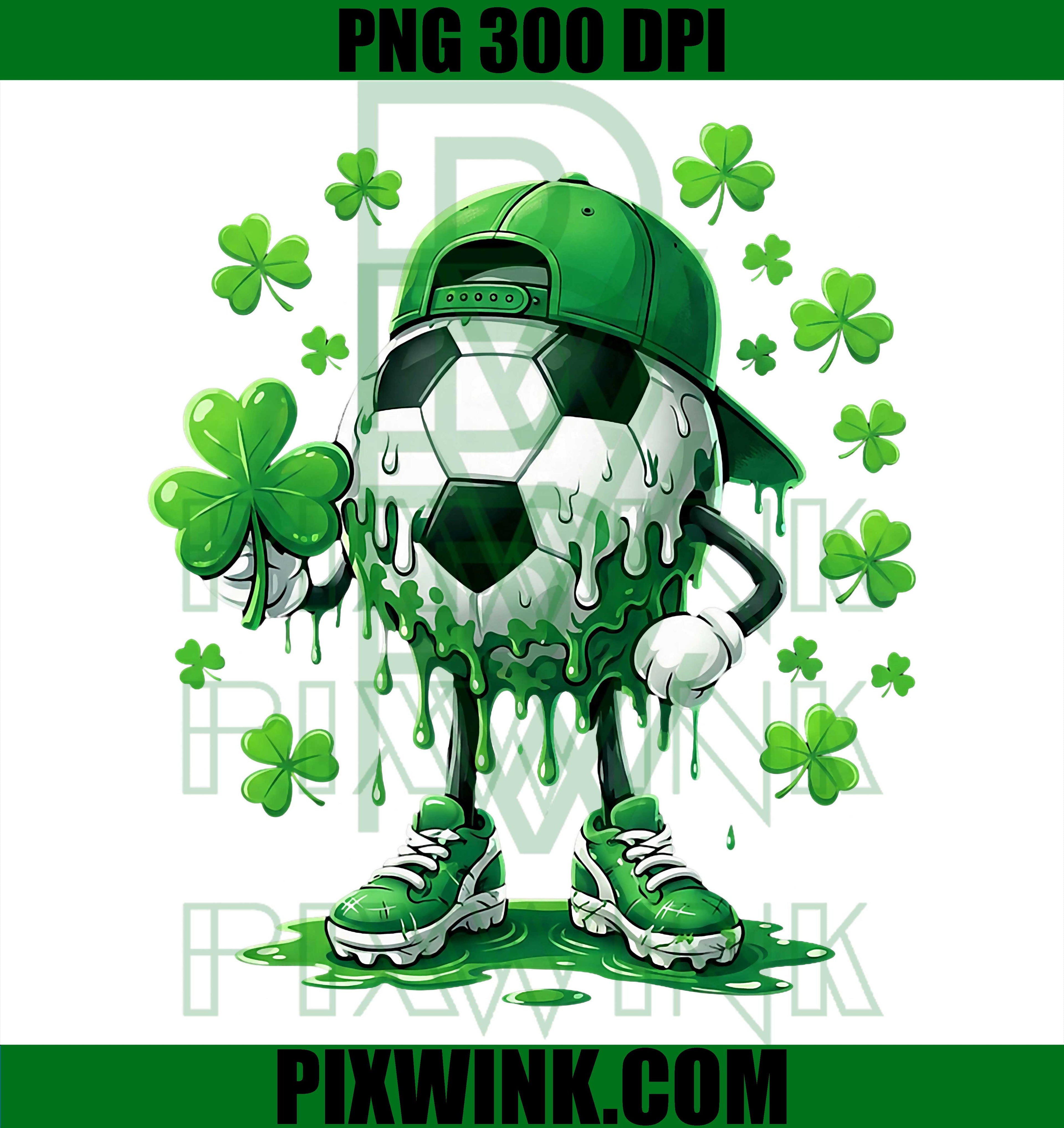 Saint Patrick Soccer Ball PNG, Clover Soccer Player St Patrick’s Day Graphic PNG