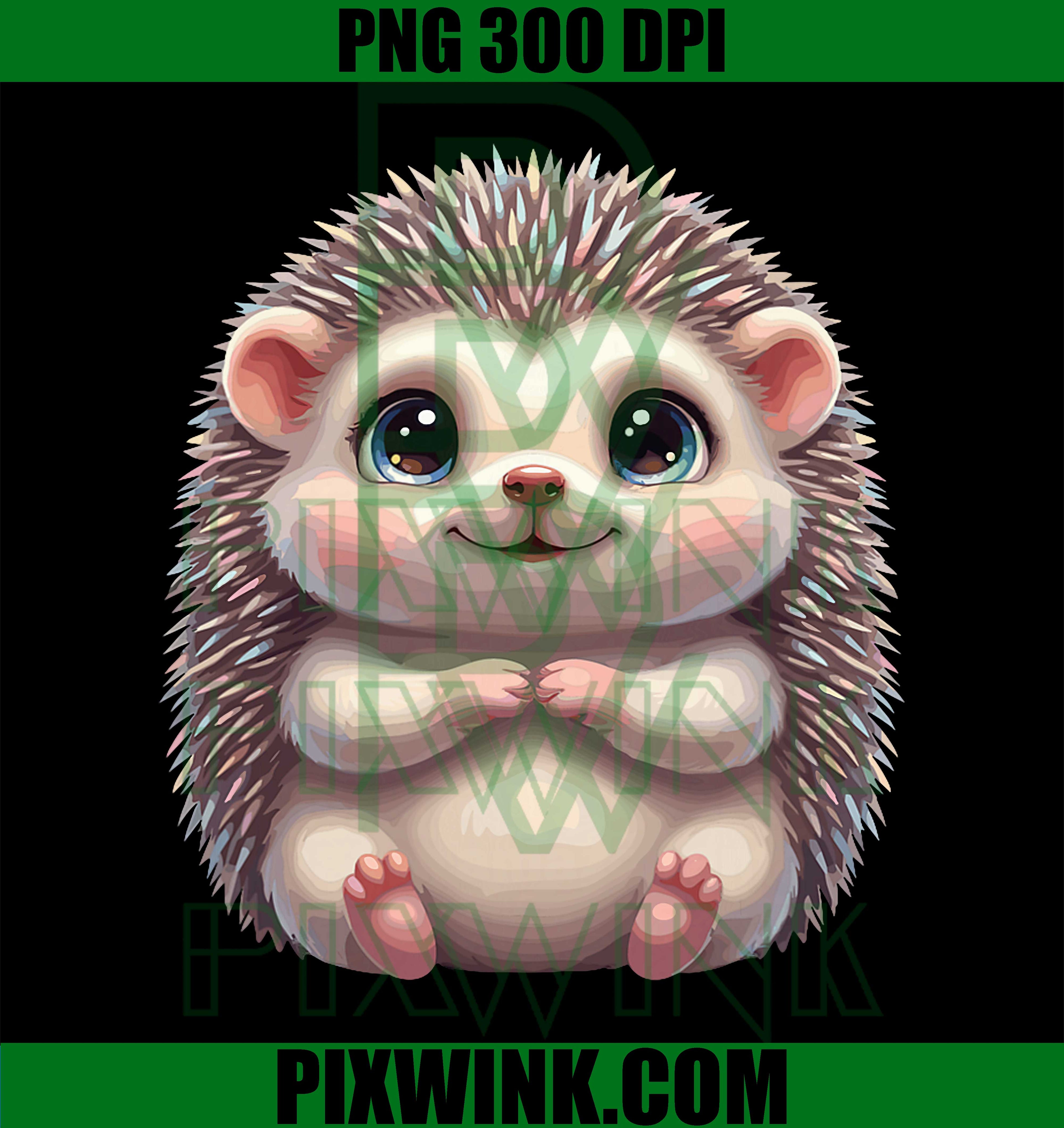Cute Chubby Hedgehog PNG, Kawaii Baby Woodland Animal PNG