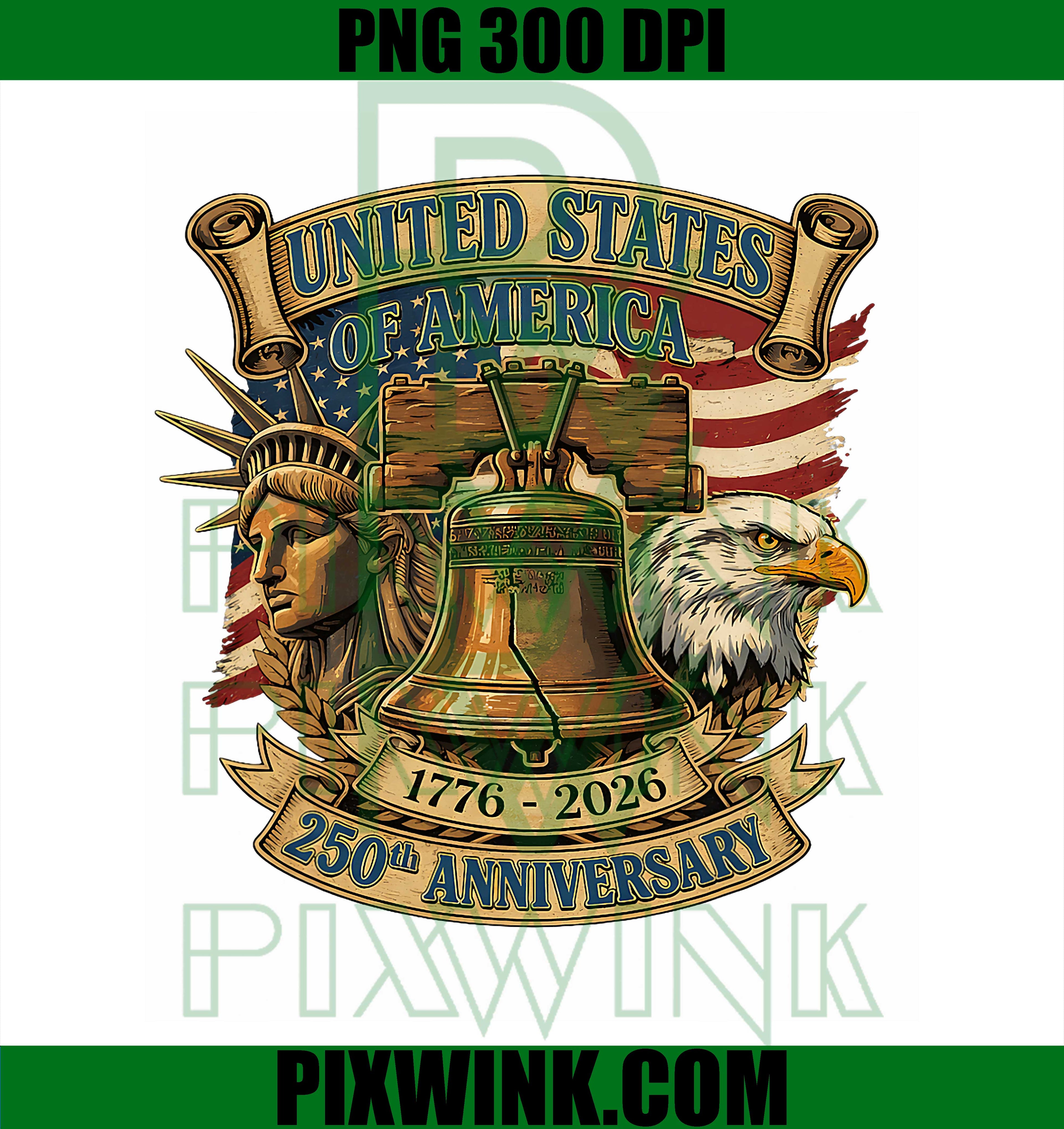 Patriotic Eagle And Flag 250 Years PNG, American 4th Of July Kids PNG
