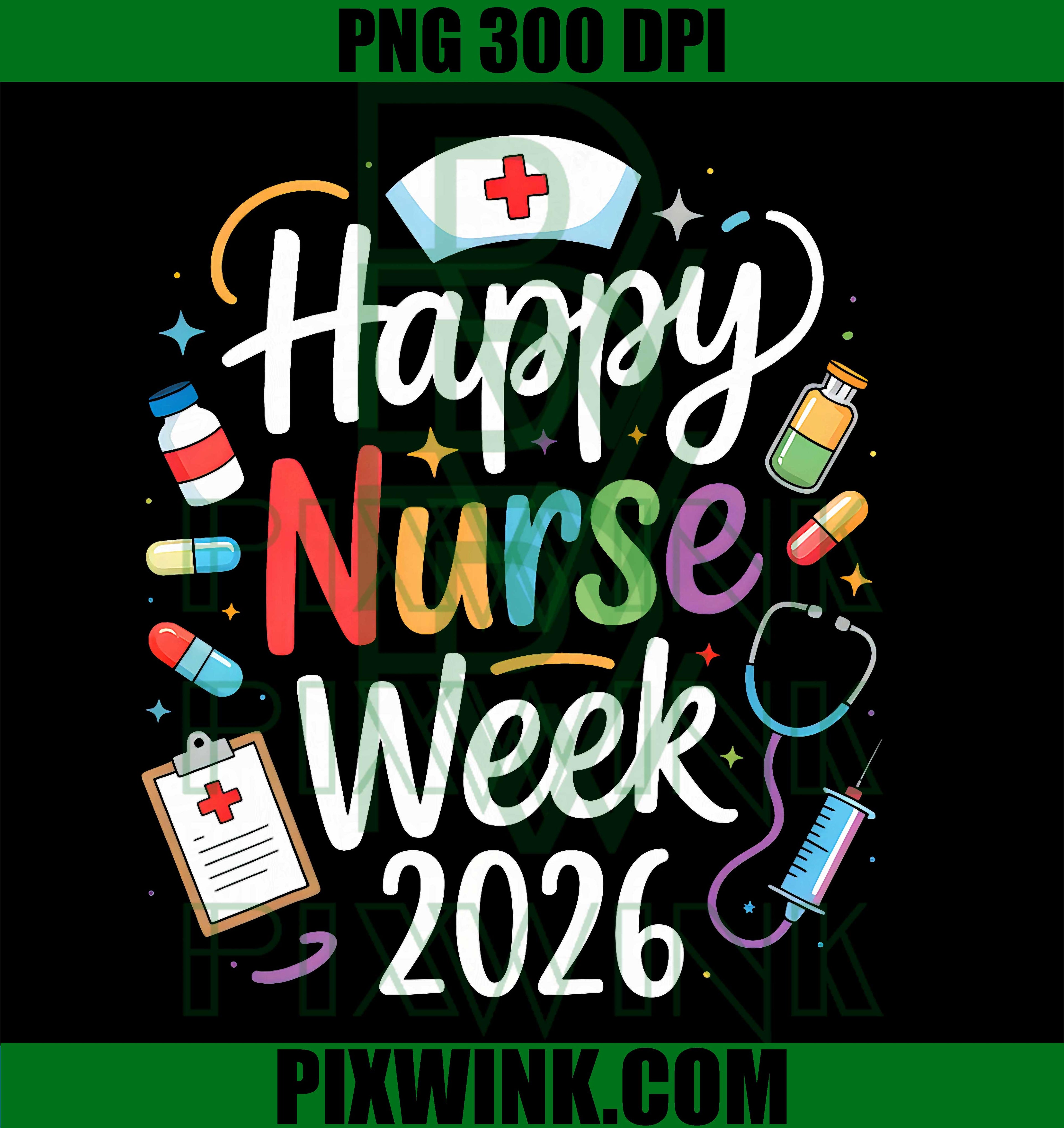 Nurse Appreciation Week 2026 PNG, Happy Nurse Week Retro Design PNG