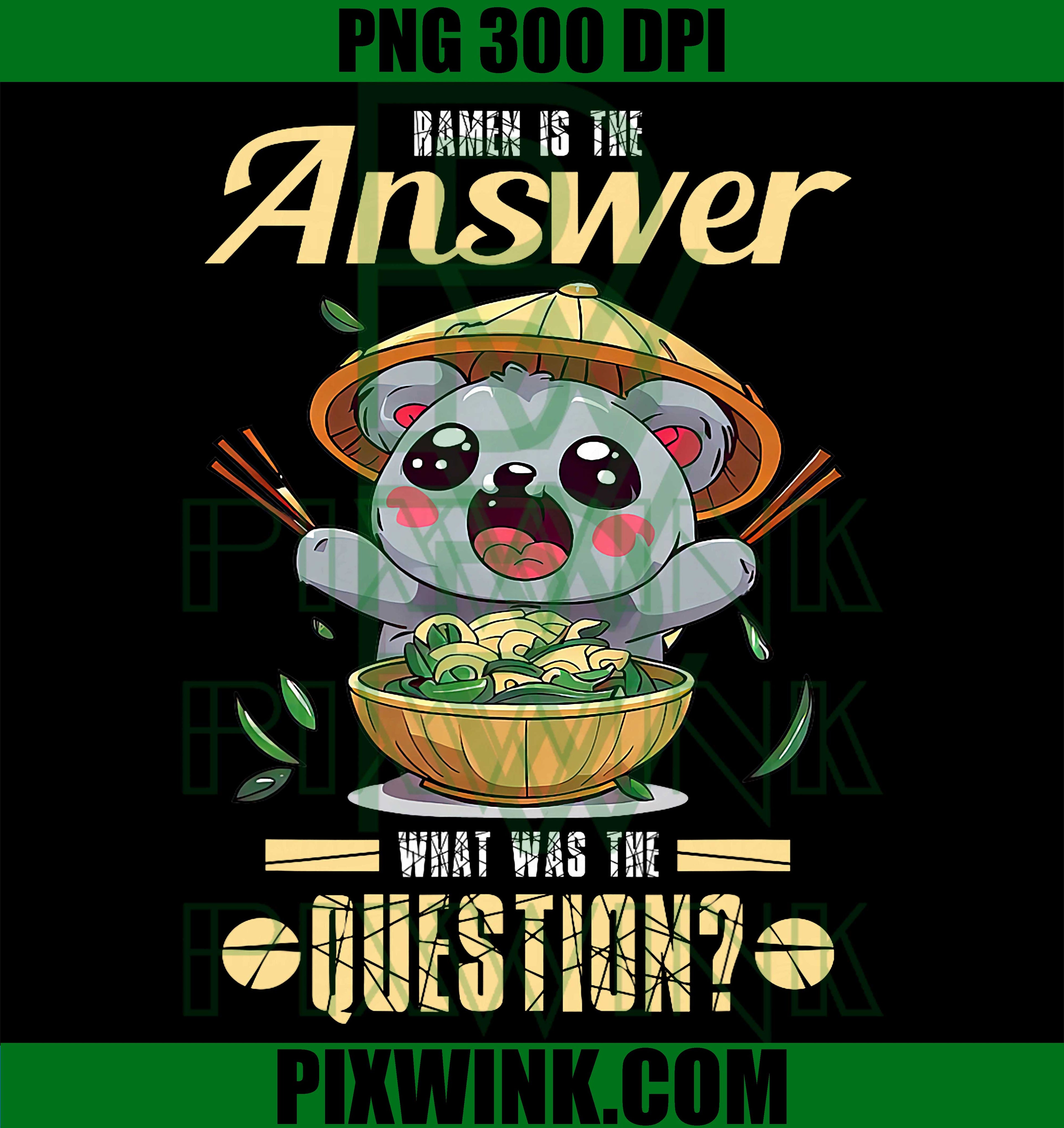 Ramen Answer Koala PNG, Cute Ramen Quote Animal Design PNG