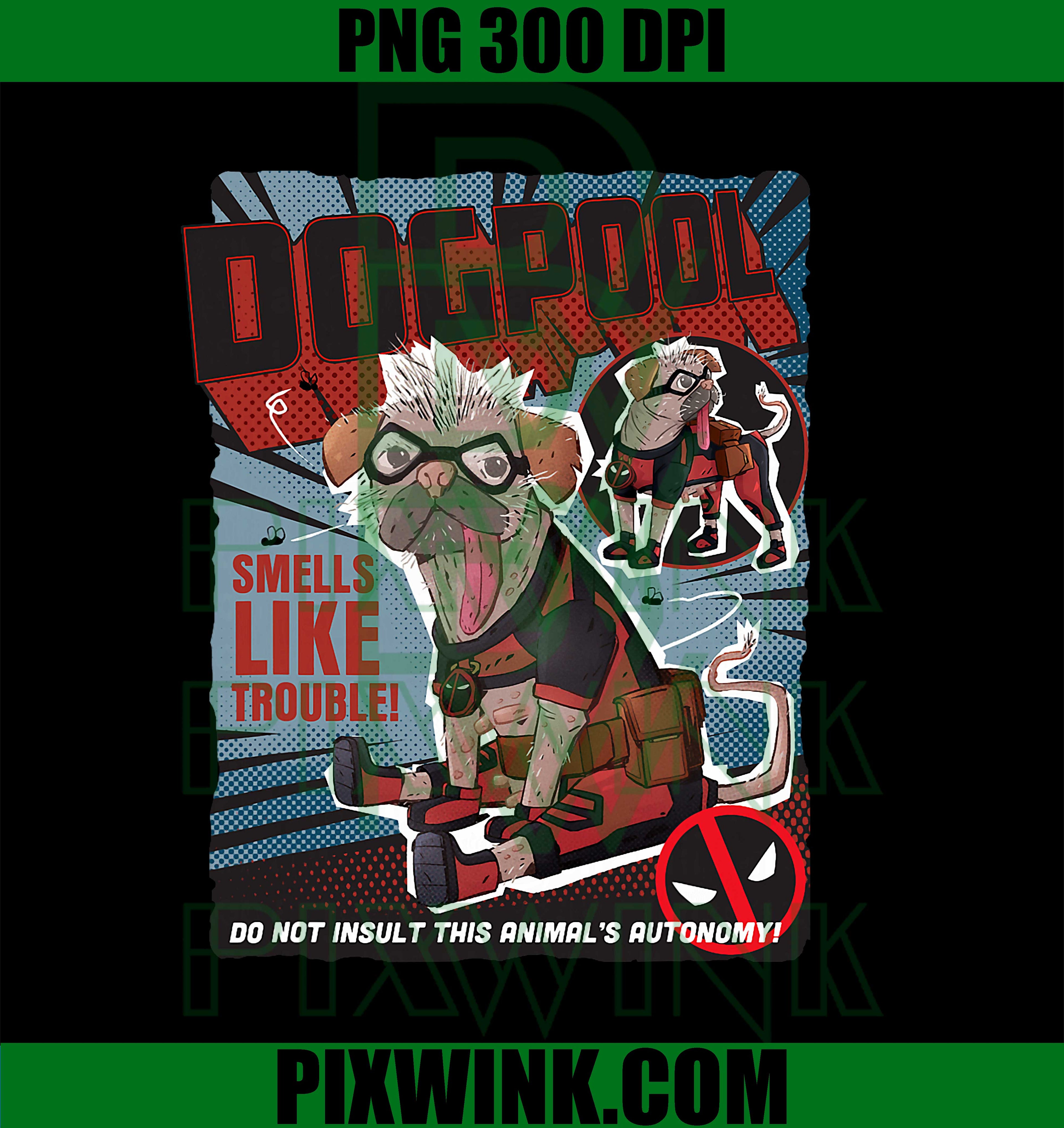 Marvel Deadpool & Wolverine Dogpool Doodle Comic Book PNG